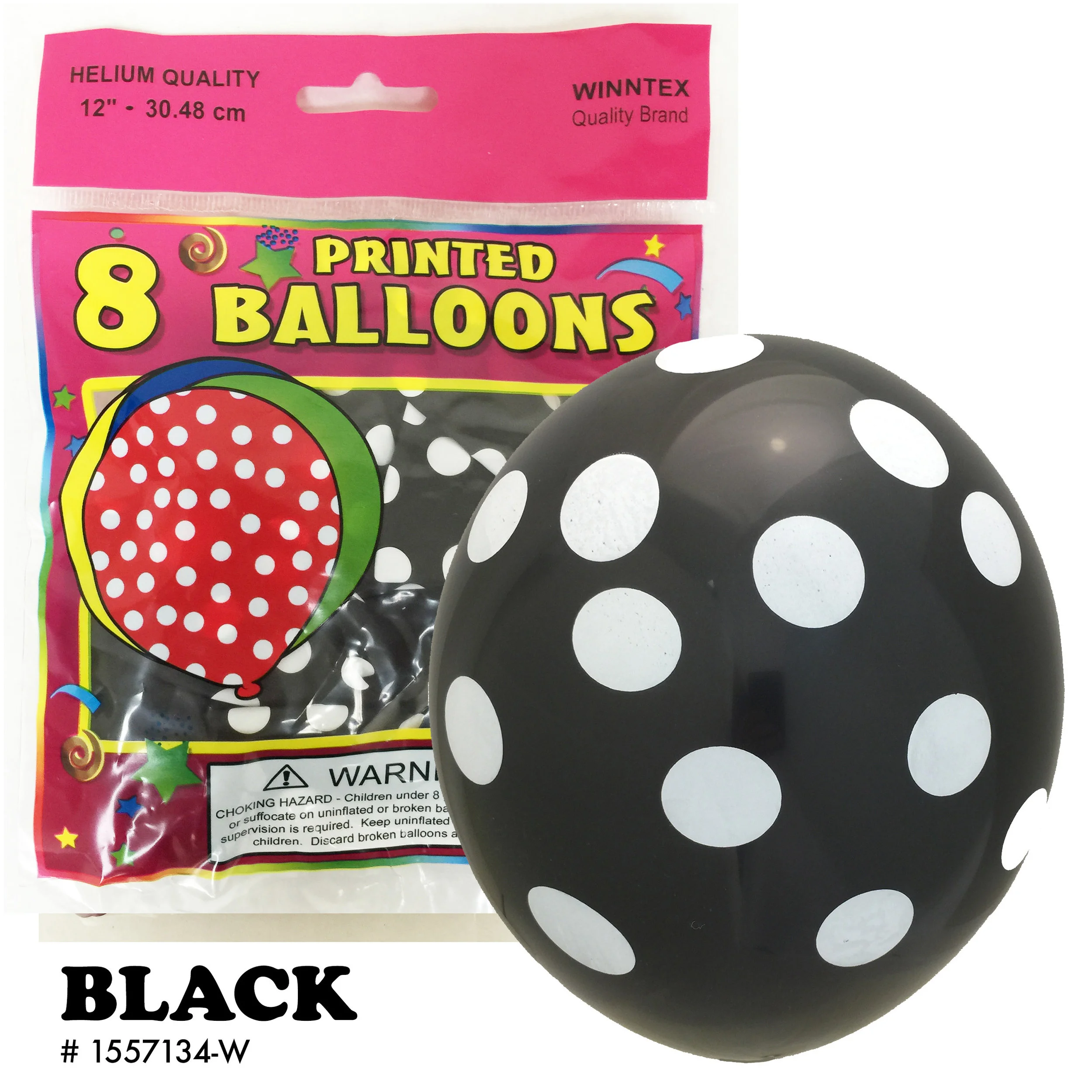 8CT BLACK POLKADOT LATEX