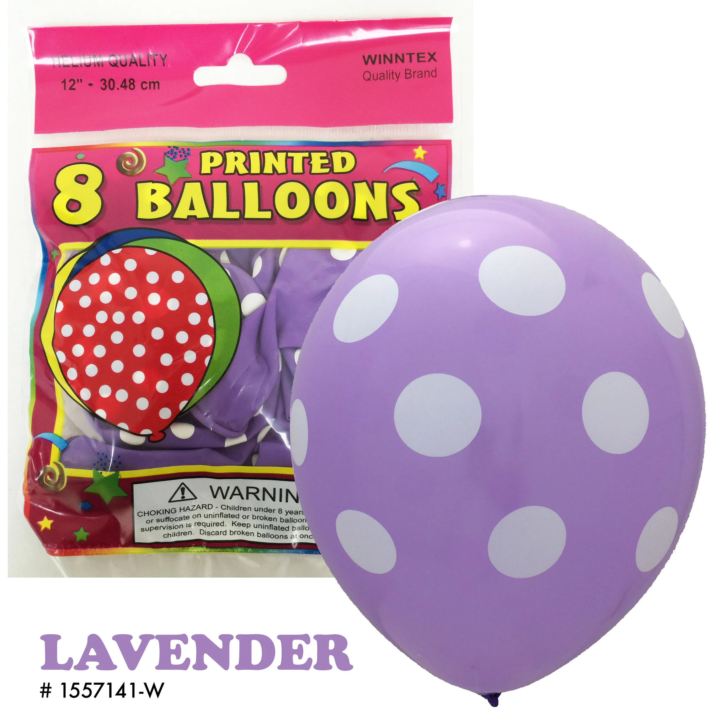 8CT LAVENDER POLKADOT LATEX