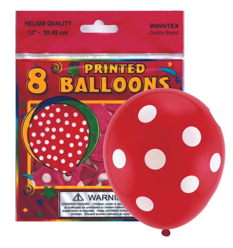 8CT RED POLKADOT LATEX