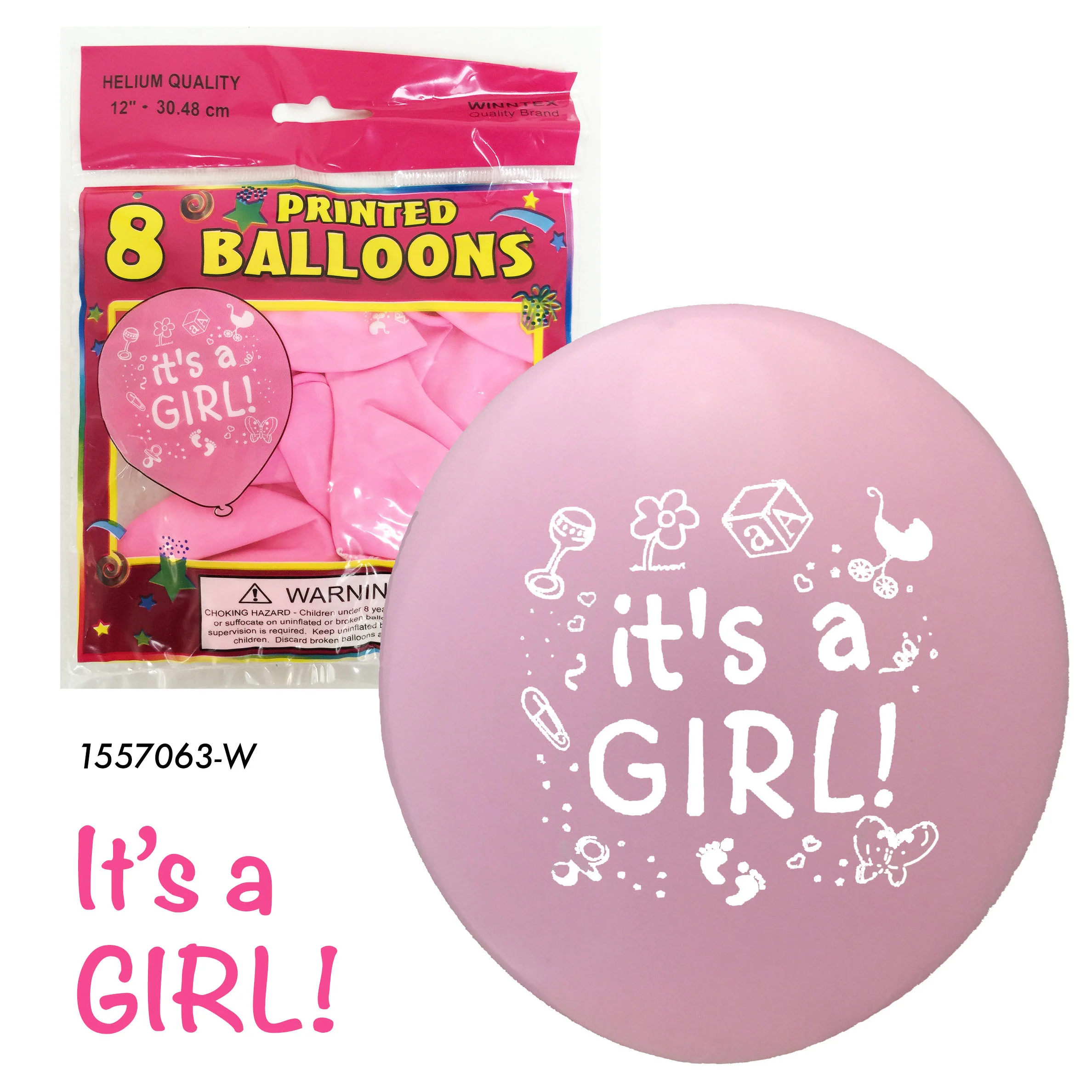 8CT IT'S A GIRL PINK LATEX