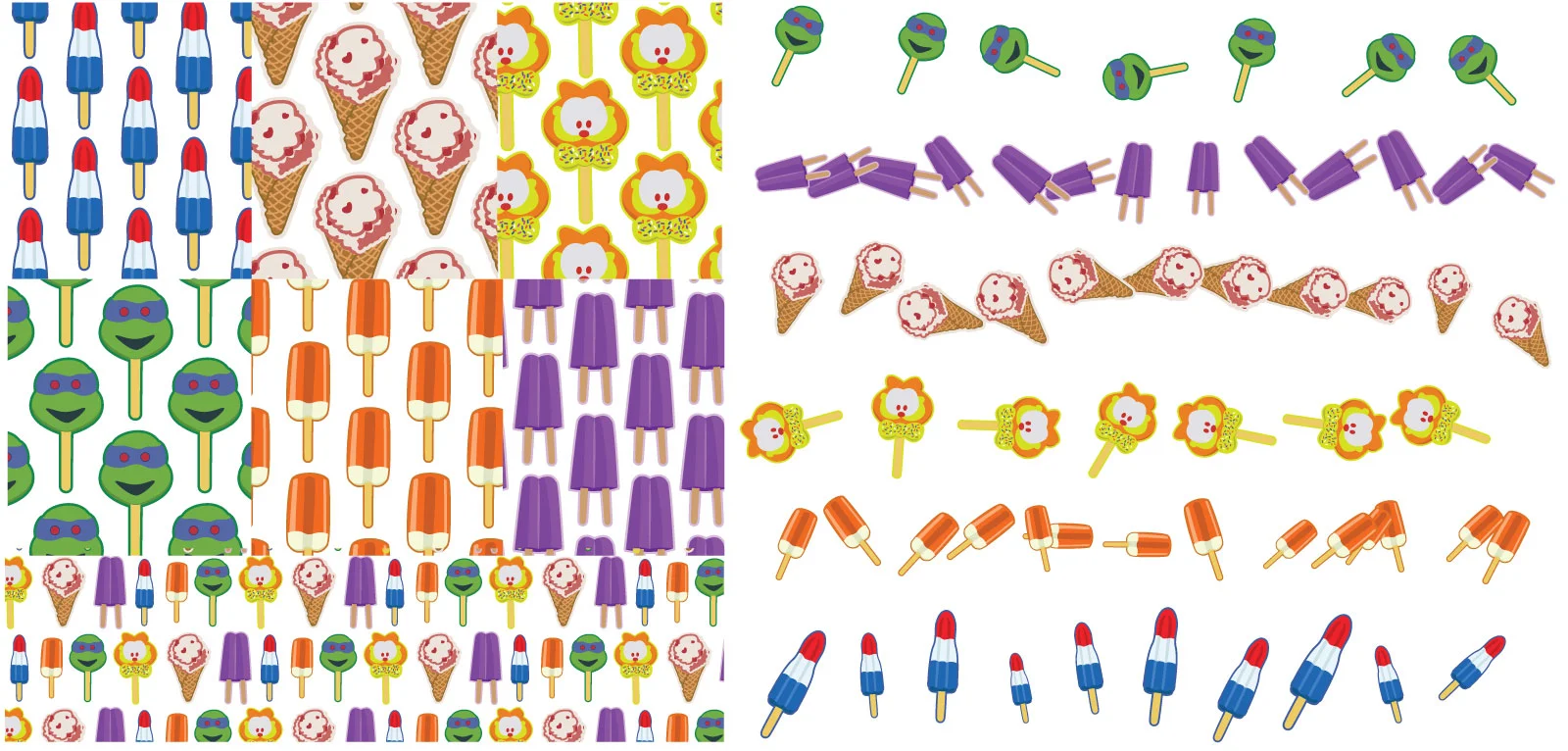 ice cream patterns & brushes