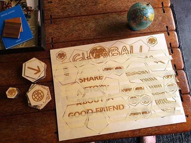 Building the model for GLOBALL. Thank you @thebuildshop for #lasercutting and #laseretching. #maker #artist