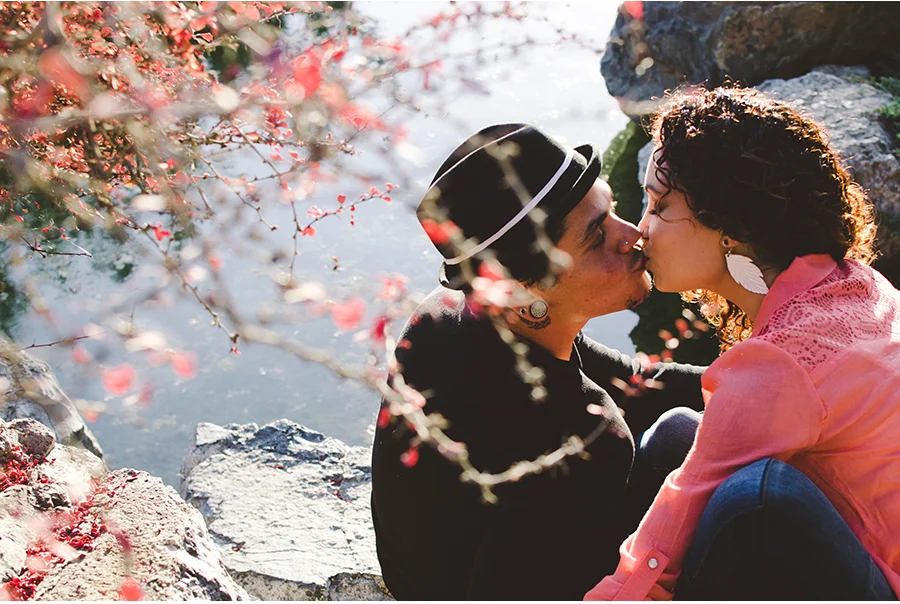 Cherish and Laxman Japanese Garden Engagement
