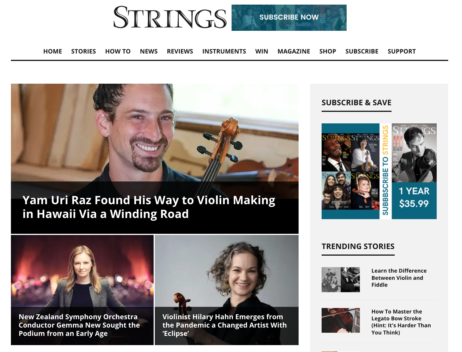 STRINGS magazine interview