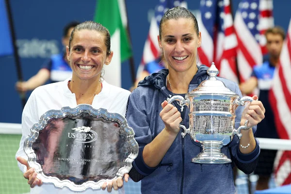 Roberta Vinci and Flavia Pennetta, US Open 2015 (Getty images)