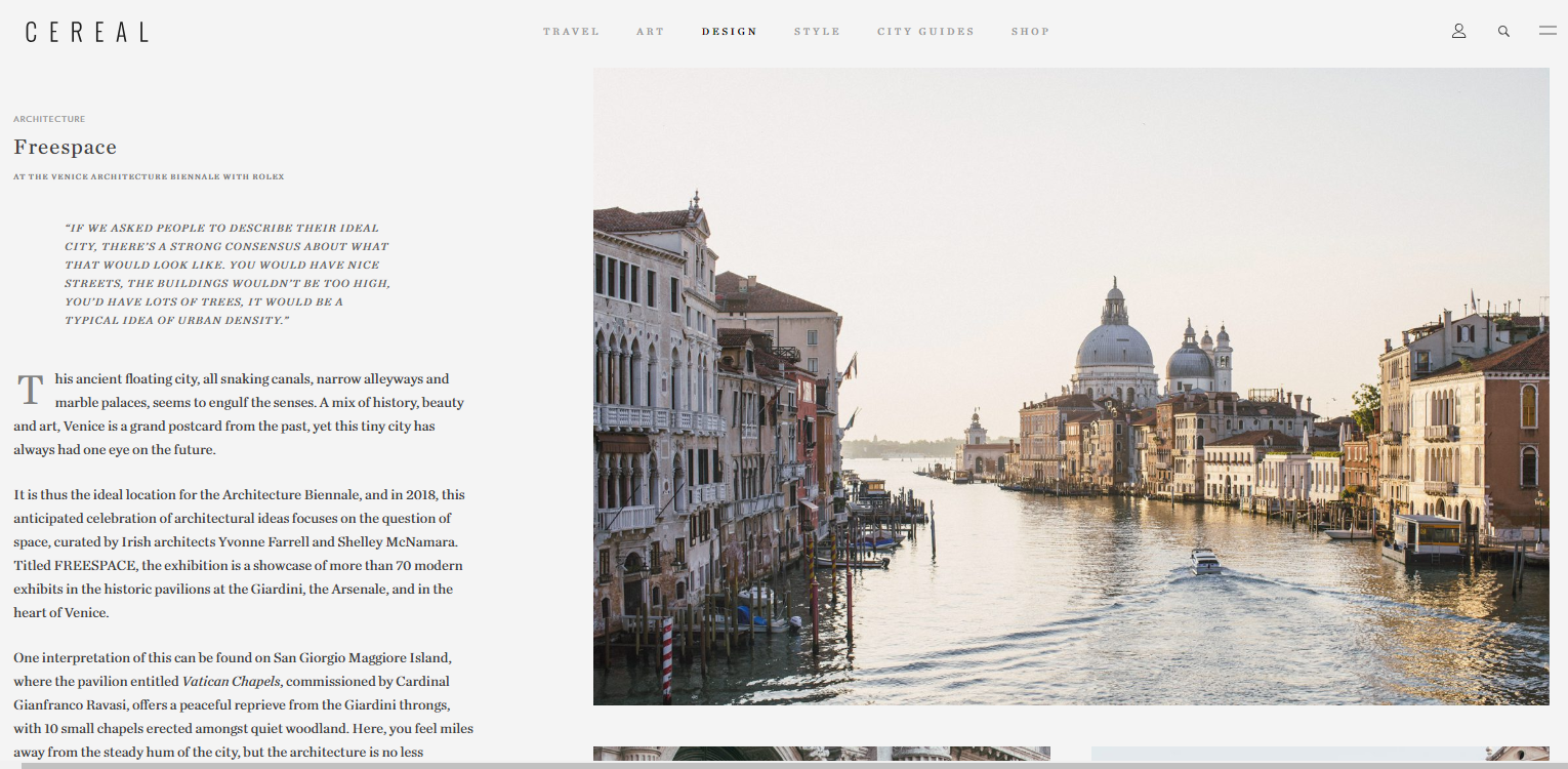 Cereal: Venice Architecture Biennale