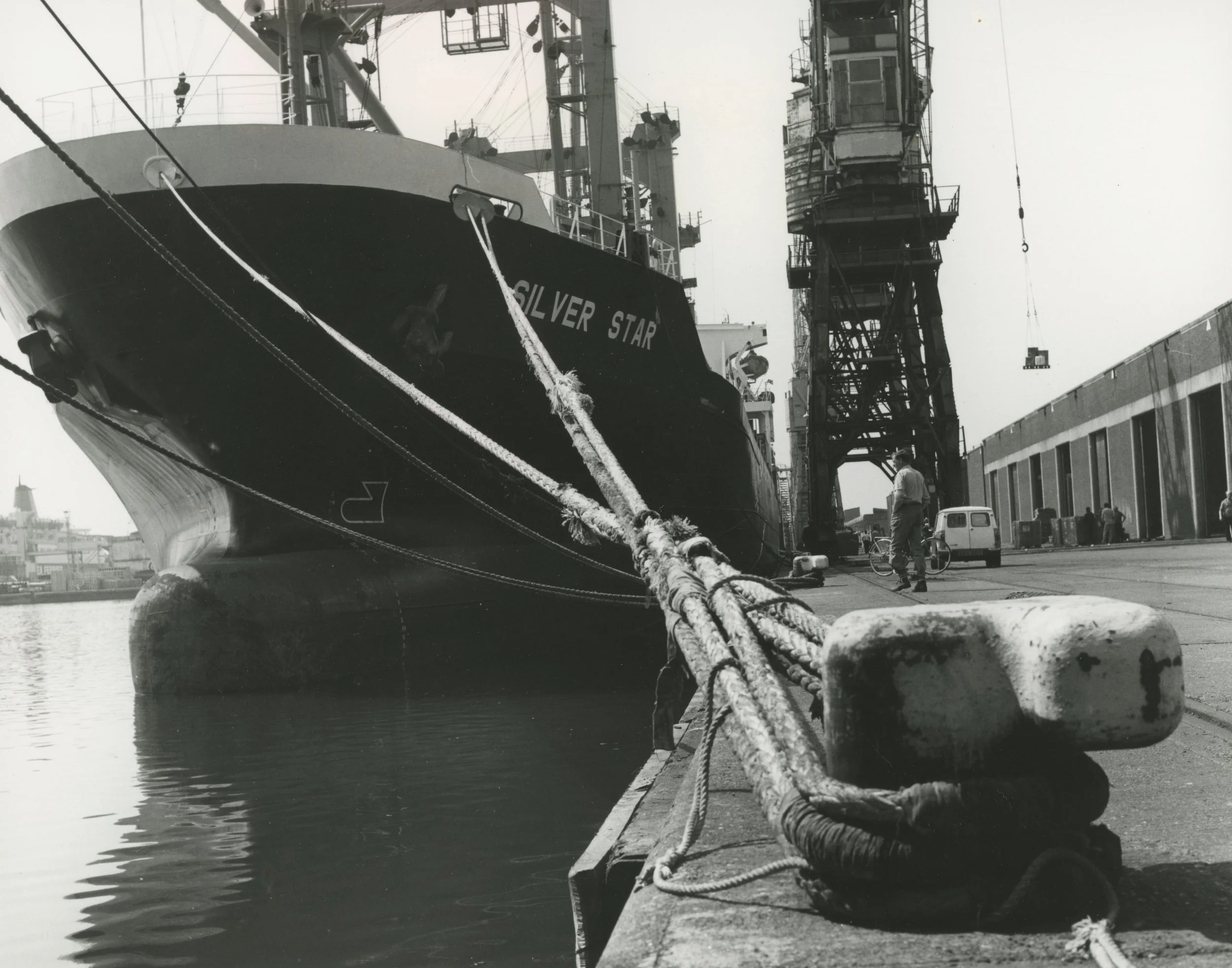 M.V. 'Silver Star' loading general cargo to West Africa. King George Dock, Hull. Photographer - Unknown Commissioned by ABP.