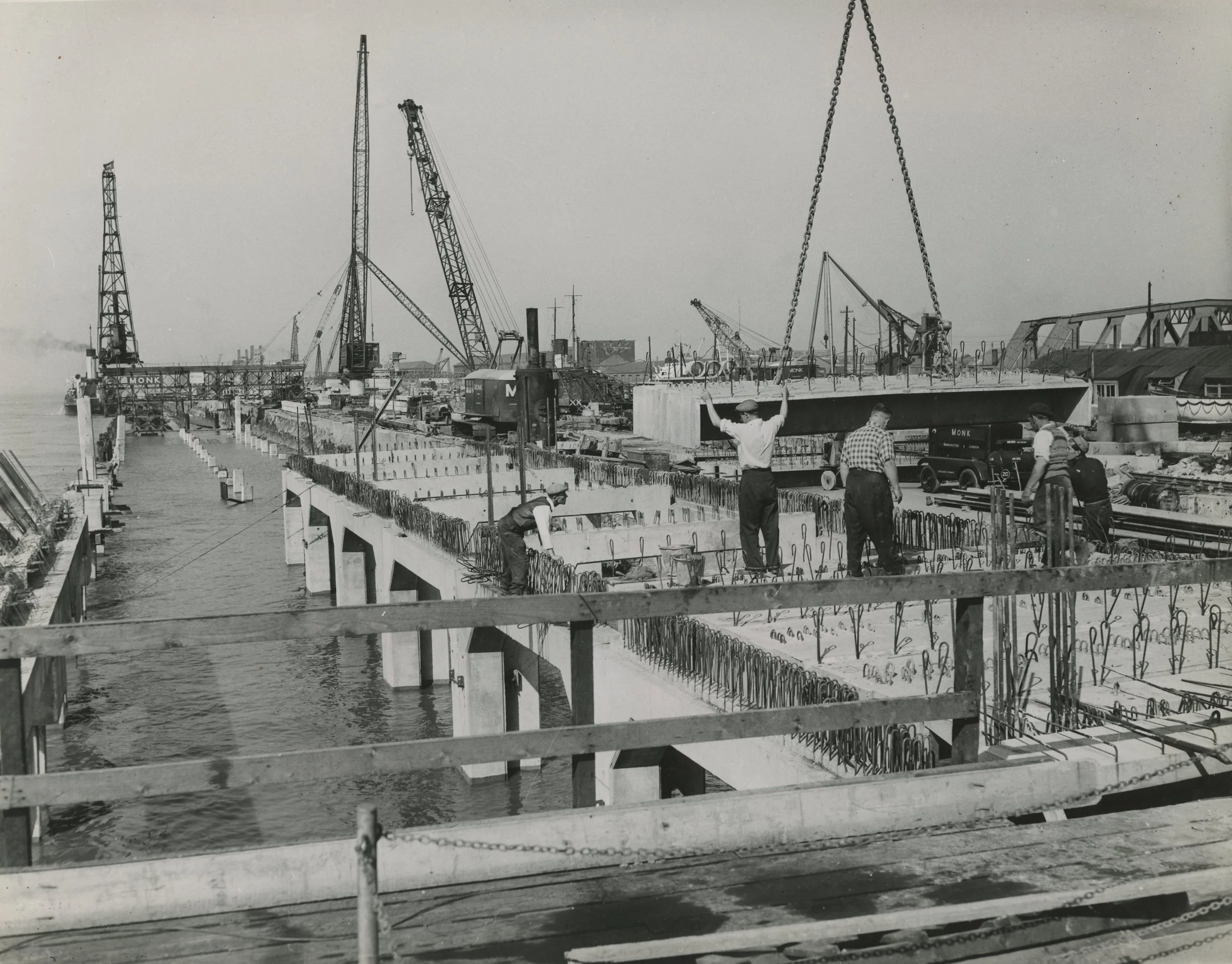 Work in progress at Riverside Quay. Albert Dock, Hull. June, 1958. Photographer - unknown Commissioned by ABP.