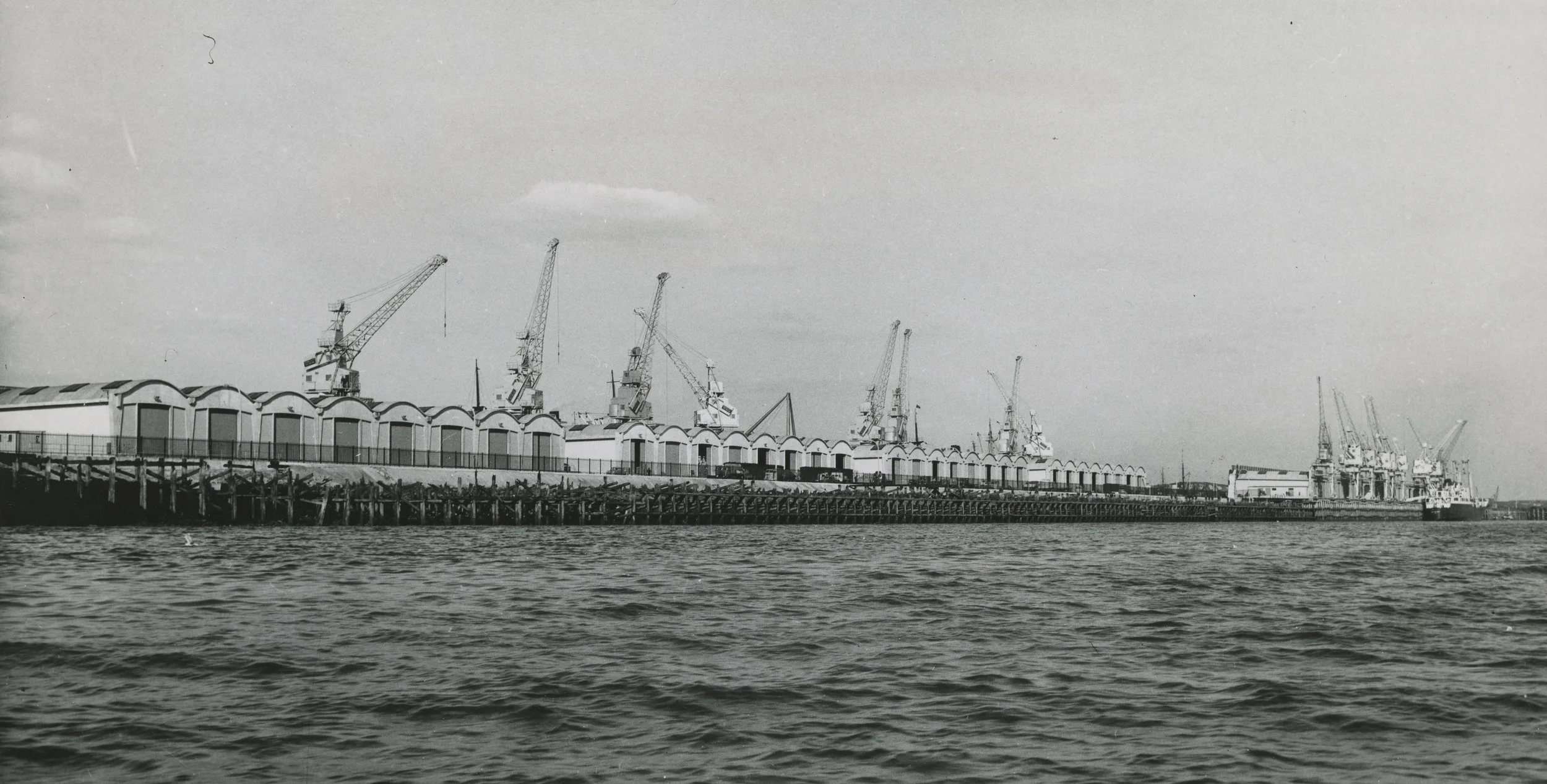 Riverside Quay and South Side, Albert Dock Scheme, taken from the River Humber. September, 1959. Photographer - Donald I. Innes Commissioned by ABP.