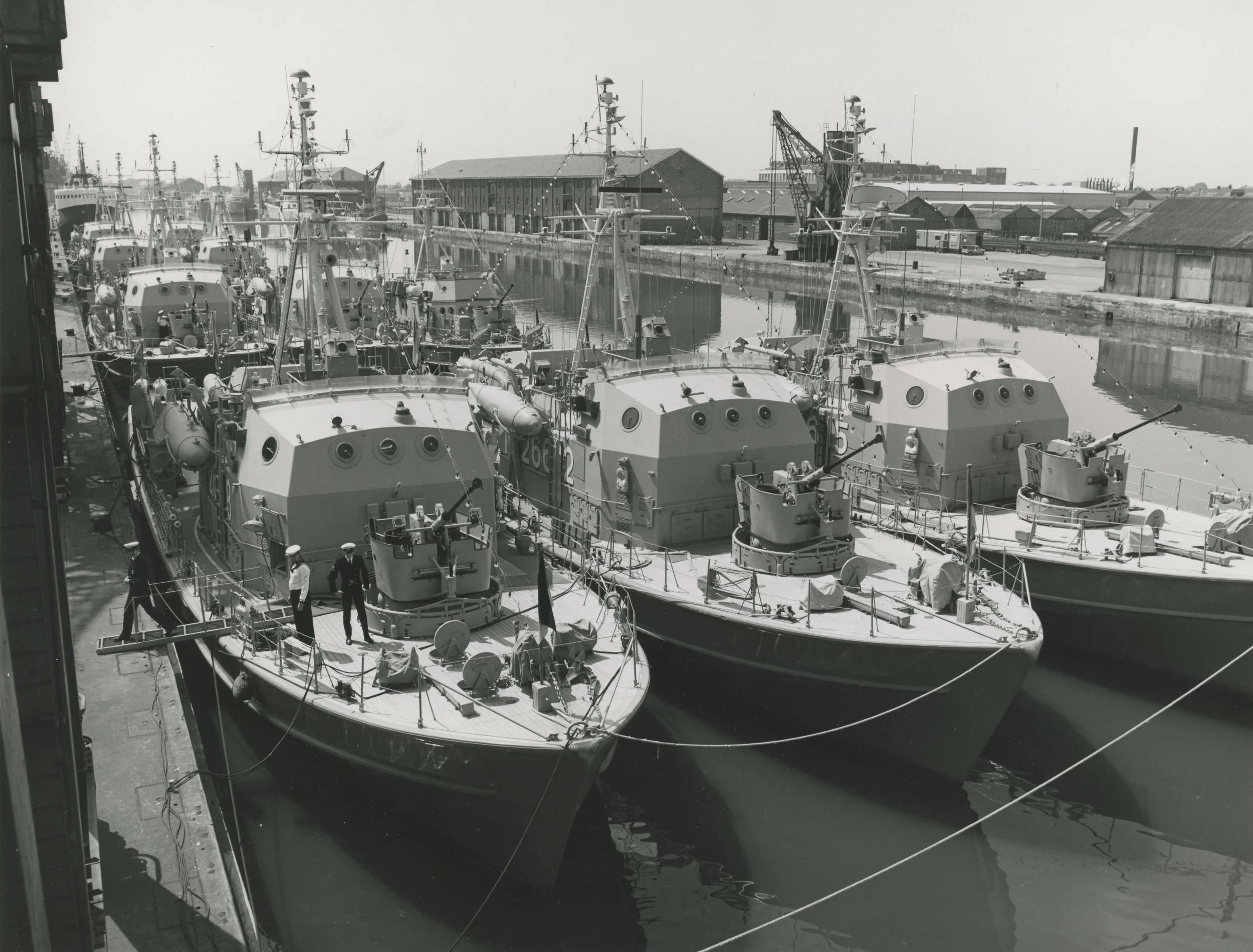Visit of the 7th Minesweepers Squadron of The Federal German Navy. June, 1974. Photographer - Herbert Ballard Commissioned by ABP.