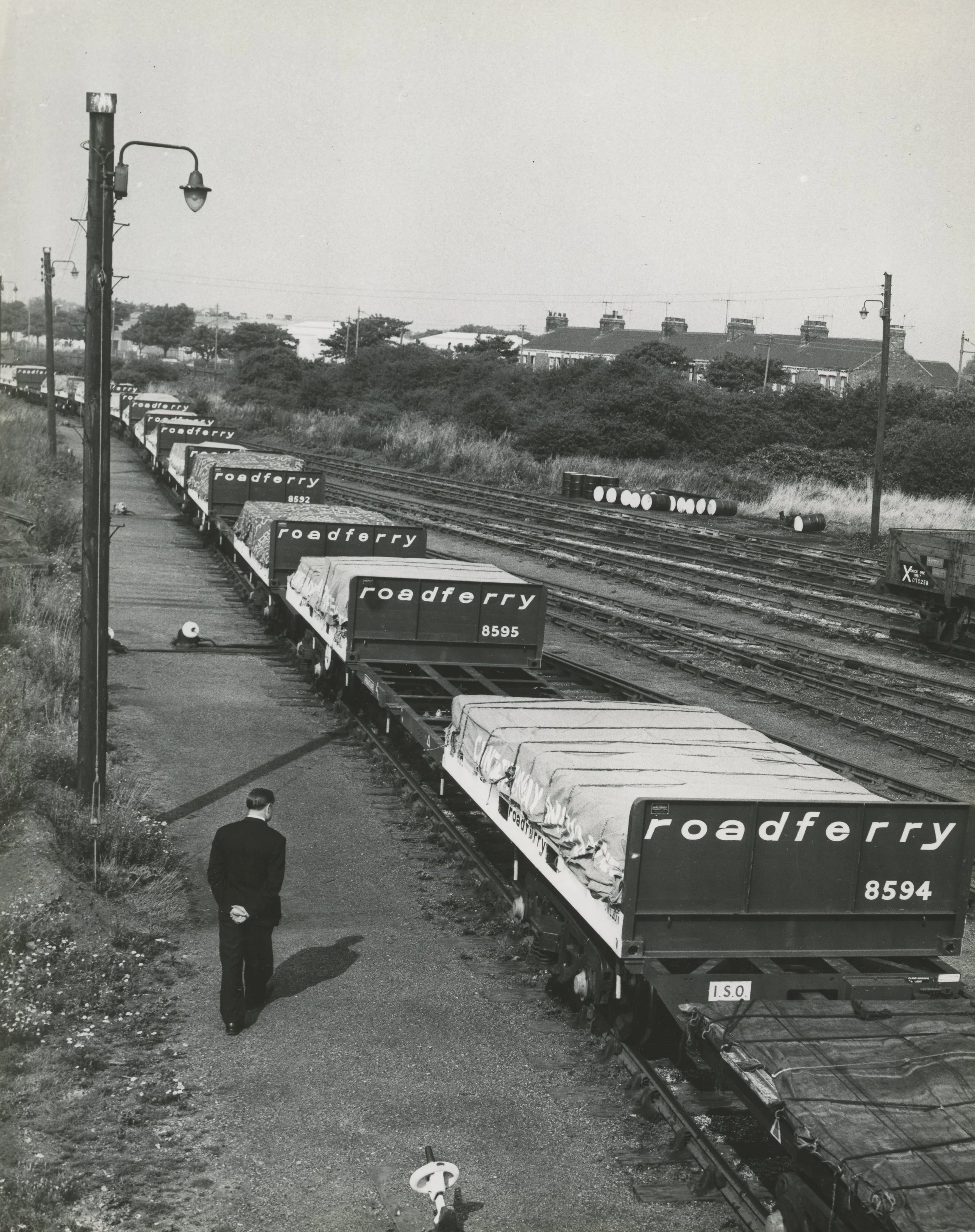 Steel by rail from South Wales to Sweden via Hull/Gothenburg Roll-on/Roll-off Service. King George Dock, Hull. September, 1967. Photographer - Donald I. Innes Commissioned by ABP.