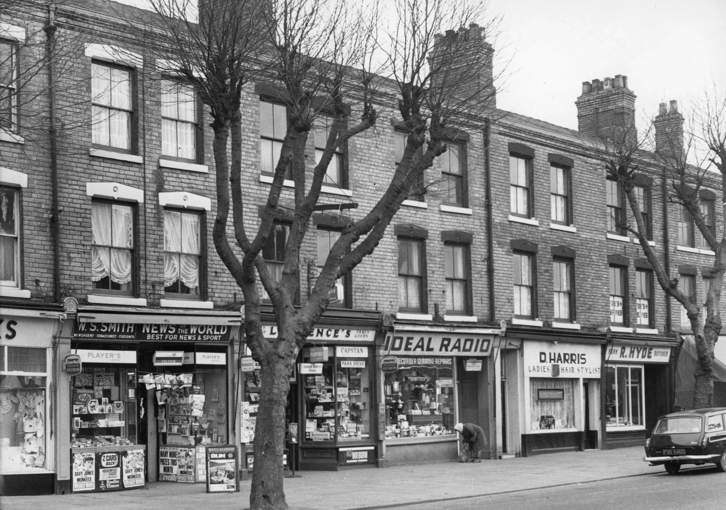 Shops on Hessle Road 07-03-1967. Commissioned by Hull Daily Mail.