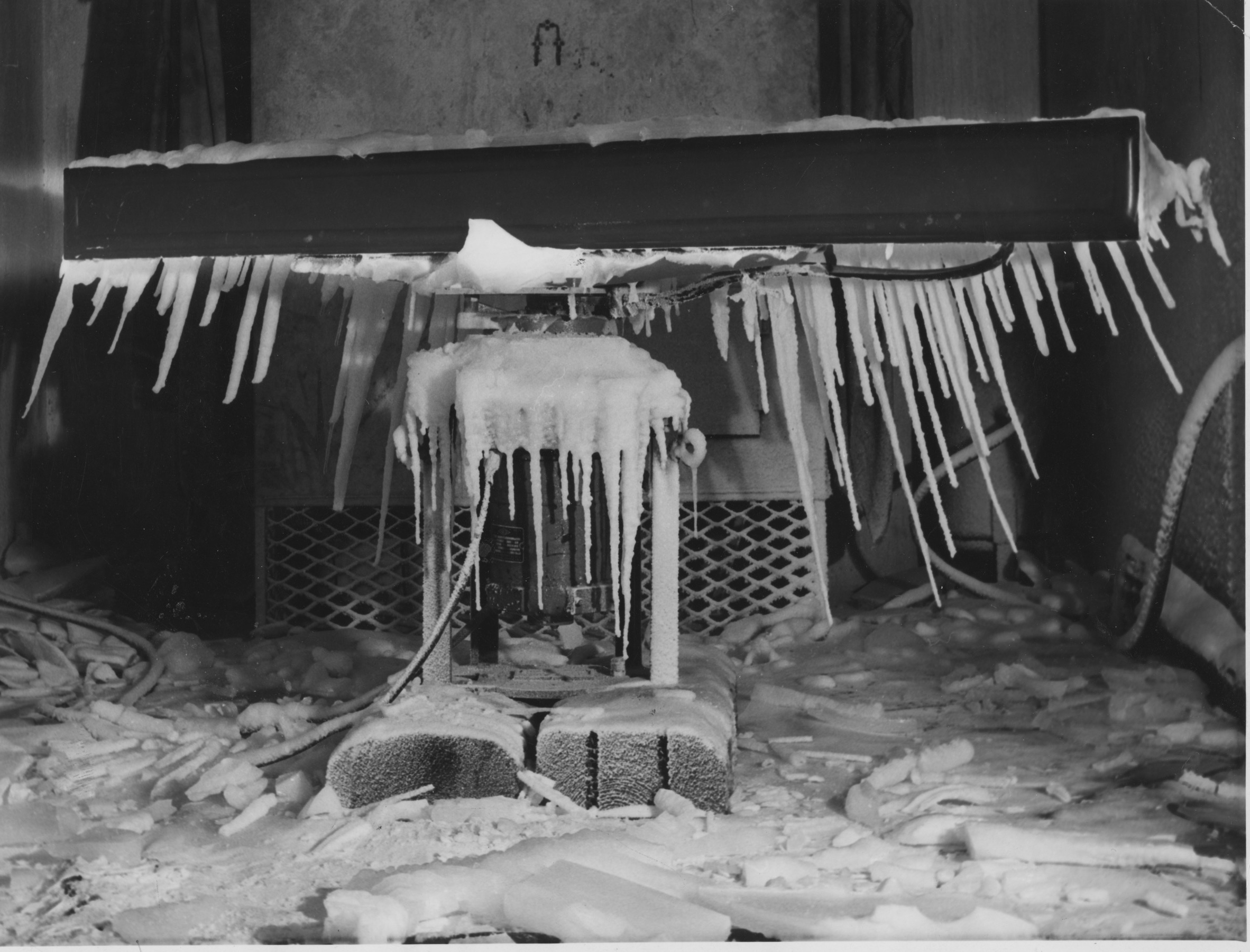 Ice formed on a radar aerial gives an indication of conditions on the Icelandic fishing grounds, 1960’s. Commissioned by Hull Daily Mail.