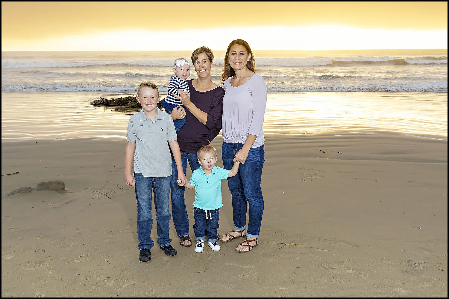 Family portrait on the beach, Pismo Beach