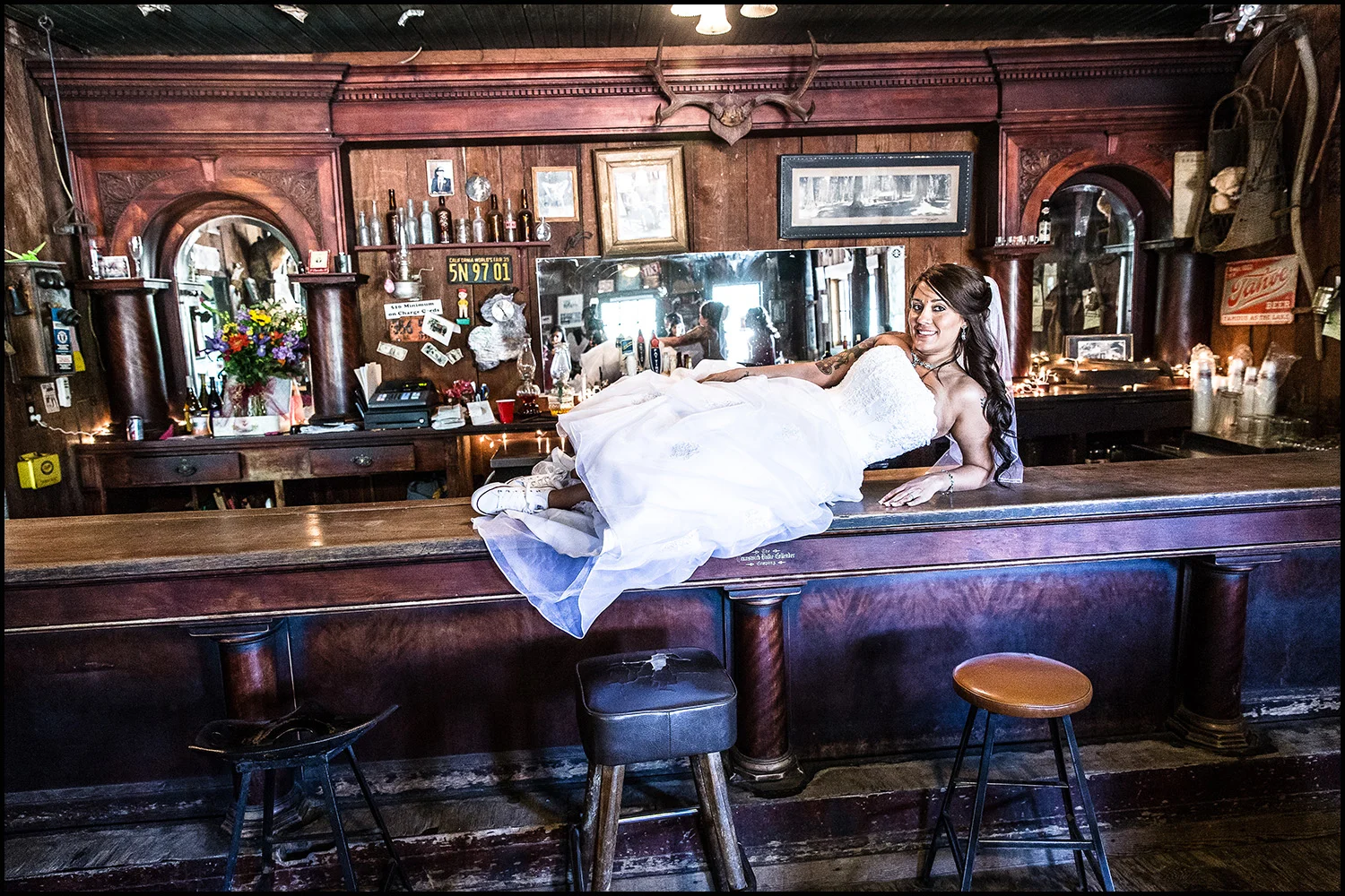 Bride on bar