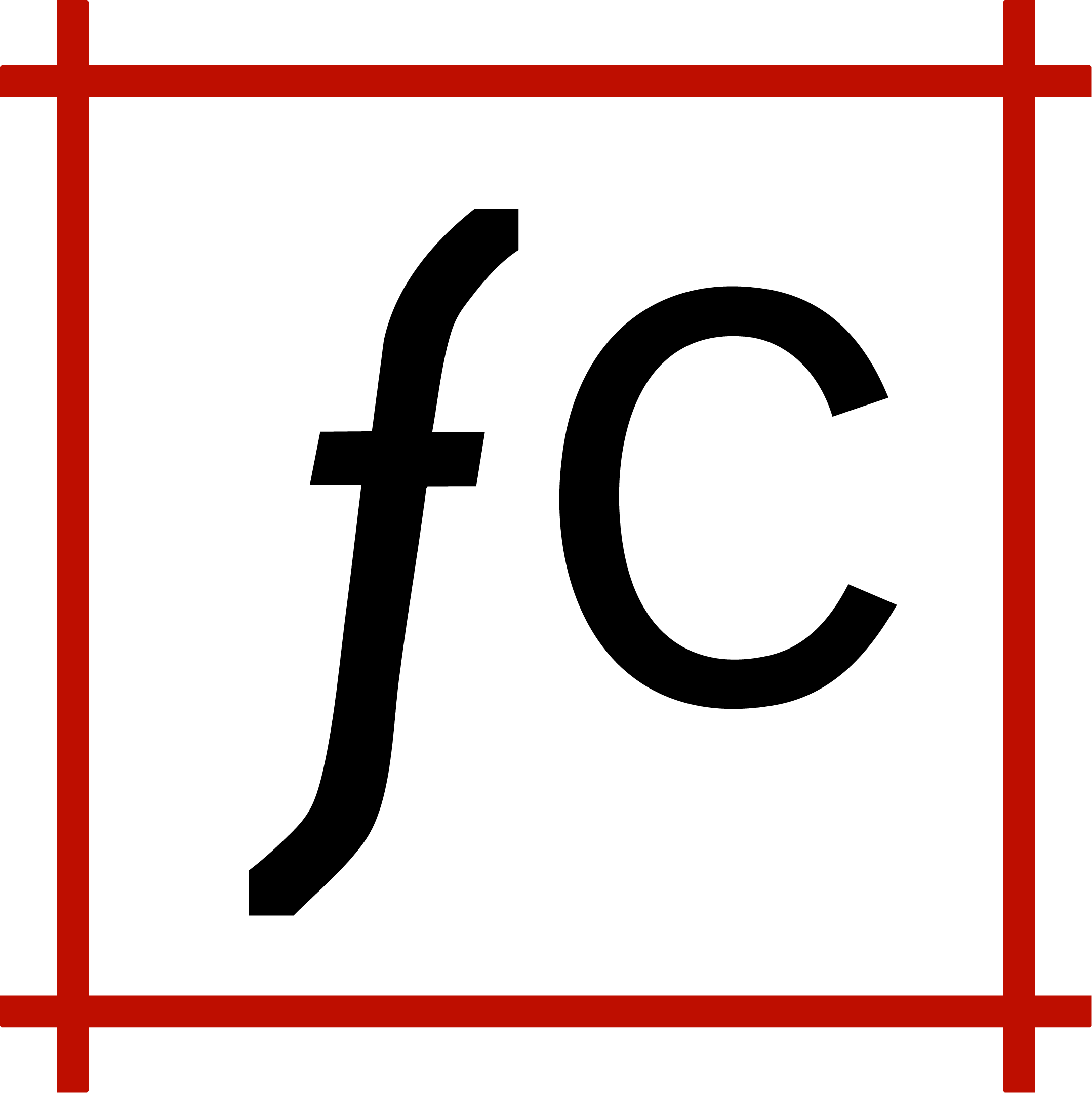 Close-up of Feast Catering Logo, with black and red colors and a red frame