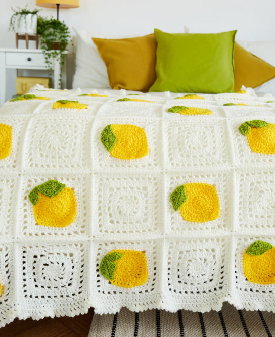 Citrus Squares Blanket by Knot and Twist Designs