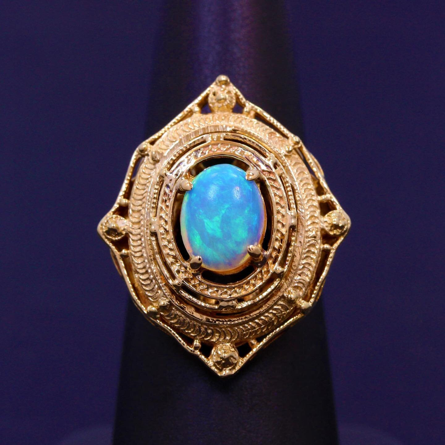 Let&rsquo;s just take a moment to appreciate the beauty of this amazing vintage piece that entered our showcase today! For full transparency - this solid &amp; heavy, 14k gold, natural Opal (excellent quality) ring was purchased in the Sixties, BUT I