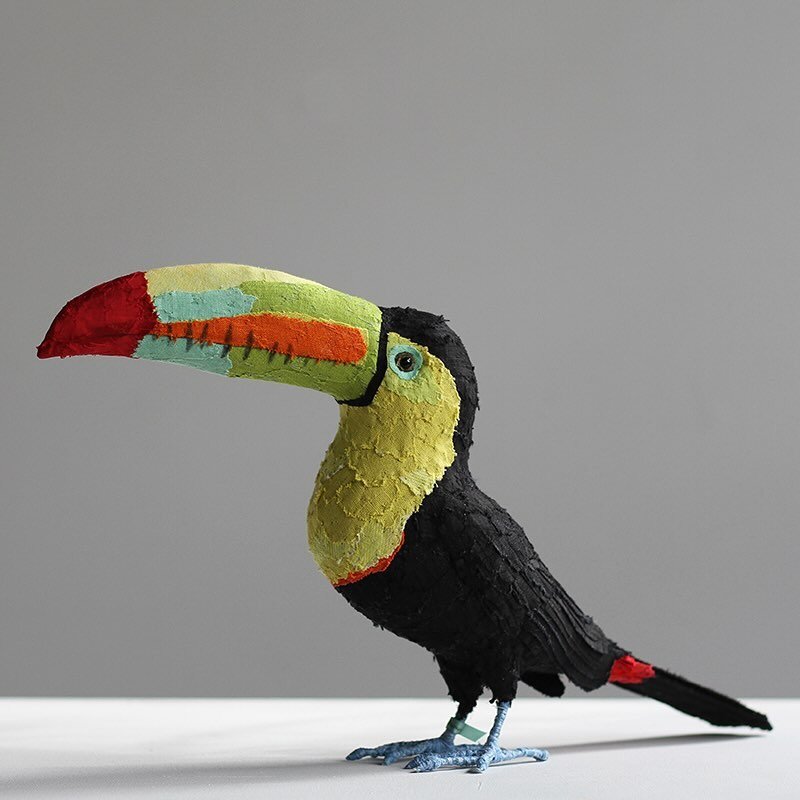 F A B R I C  B I R D 
S C U L P T U R E S // A Keel-Billed Toucan from the tropical jungles of Latin America.

Flying off to a collector in the UK this week.

#fabricbirds #birds #birdlife #birdsofinstagram #fabricbirdsculpture #birdsculpture #wildli