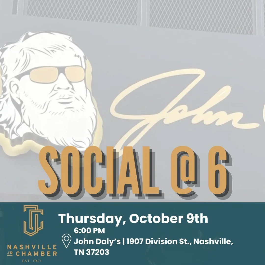 ⛳ Social at Six - October!

We&rsquo;re teeing off at John Daly&rsquo;s - the perfect spot to get into the swing of things before our NJC Golf Tournament on October 24th! 🏌️&zwj;♂️

Mix and mingle with Nashville&rsquo;s young professionals over drin