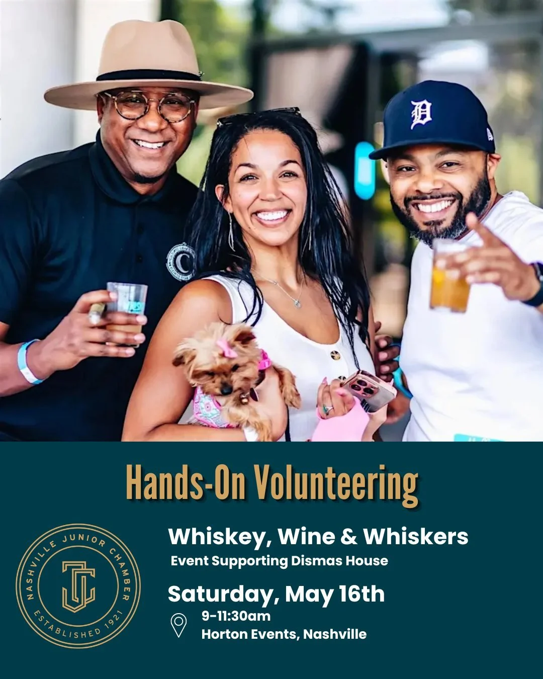 🥃 Volunteer Opportunity: Whiskey, Wine &amp; Whiskers
📅 Saturday, May 16 | 9-11:30am or 11:30-5pm
📍 Horton Events, Nashville

Join us for one of Dismas House&rsquo;s most fun and high-energy fundraisers of the year!
 
Whiskey, Wine &amp; Whiskers 