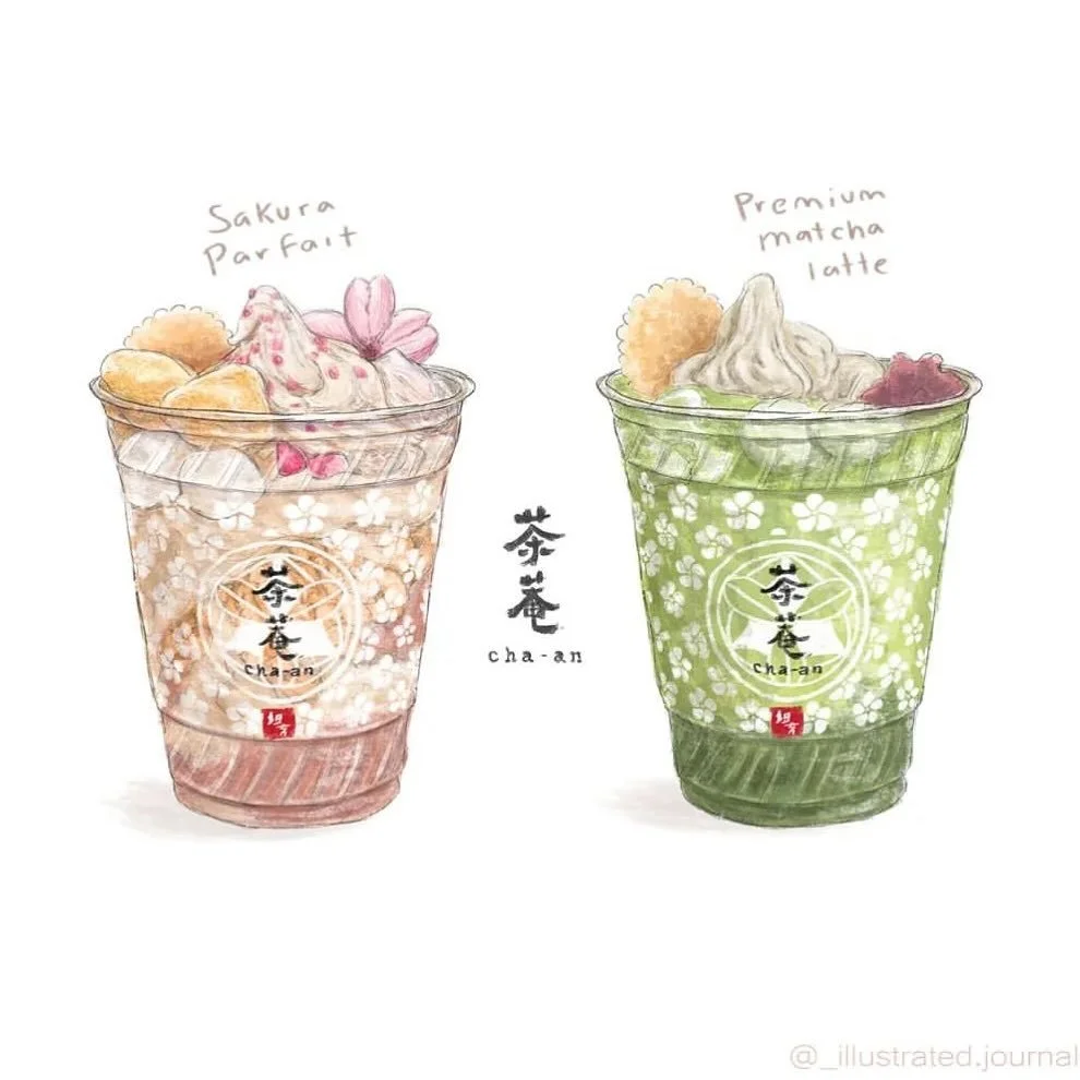 💕Thank you so much!✨Posted @_illustrated.journal Their products are beyond beautiful 🌸 @chaanbonbon 
.
.
#foodart #foodillustration #foodillustrator #drinkillustration #matcha #dessert #茶庵 #chaan #teahouse #chaanbonbon #chaanteahouse #dessertlover 