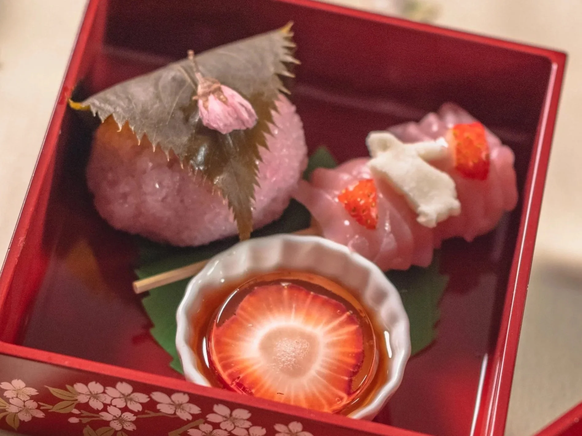 CHA-AN STRAWBERRY AFTERNOON TEA Strawberry Dango, Sakura Mochi, Strawberry Drop