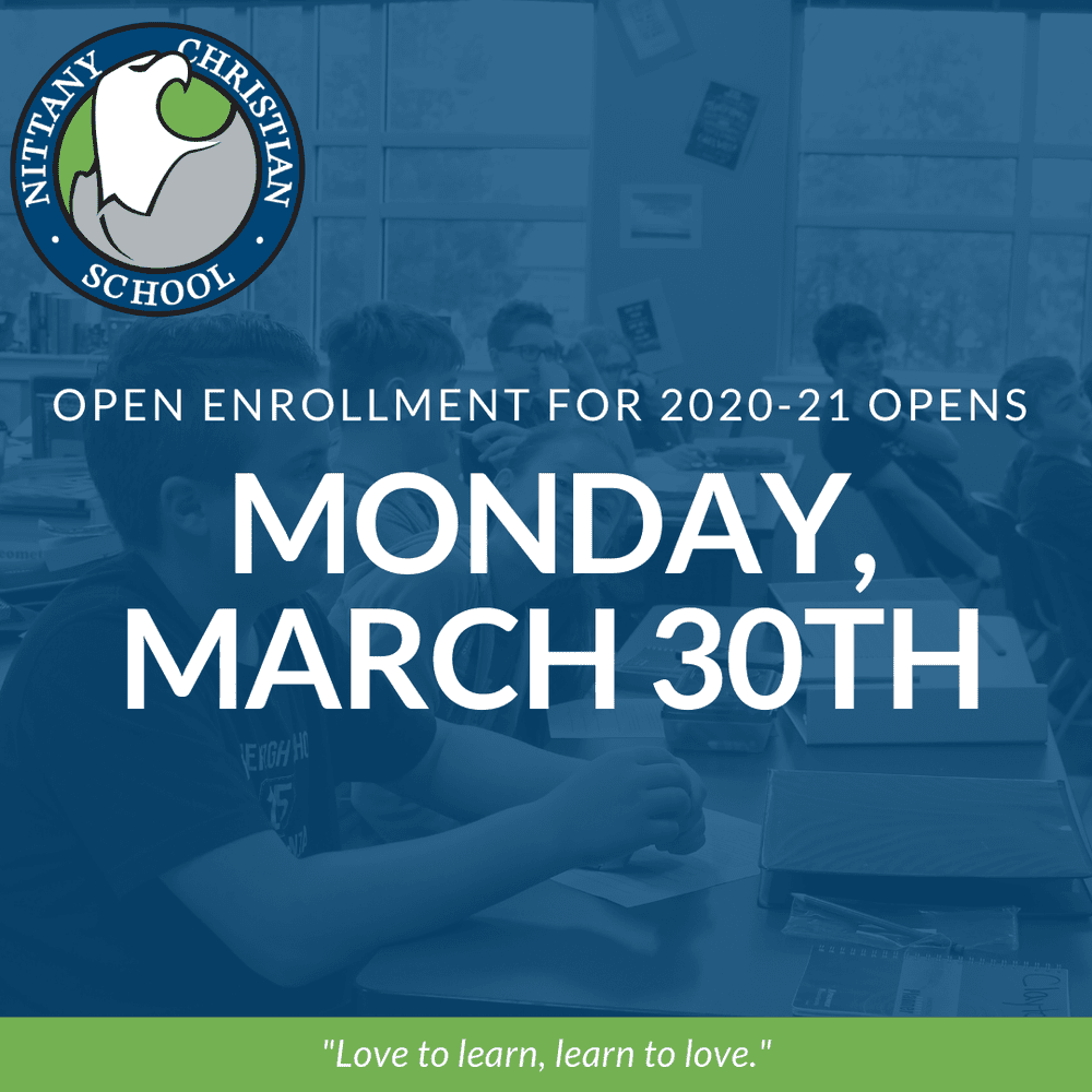 Open Enrollment for 202021 opens March 30th — Nittany Christian School