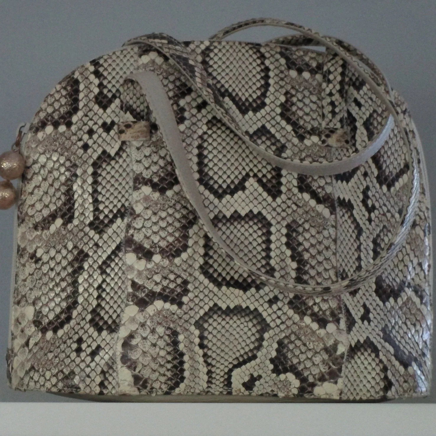         SOLD-Carlos Falchi Vintage Python Shoulder Bag