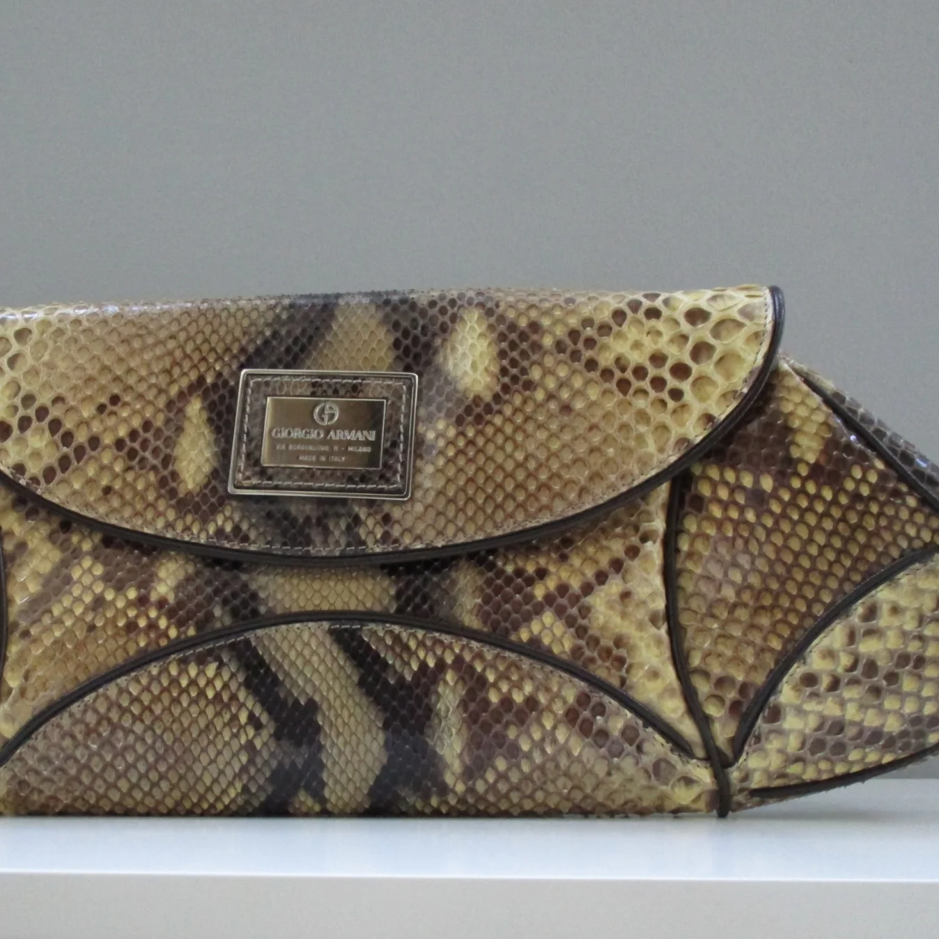 SOLD-Armani Python Clutch