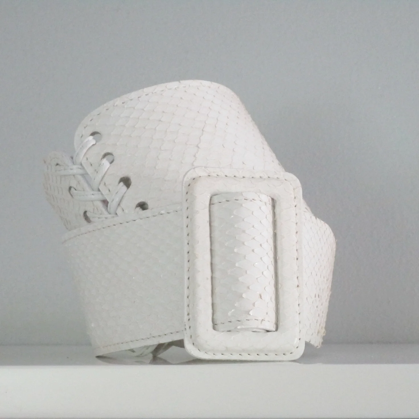 SOLD-J. Mendel White Snake Belt