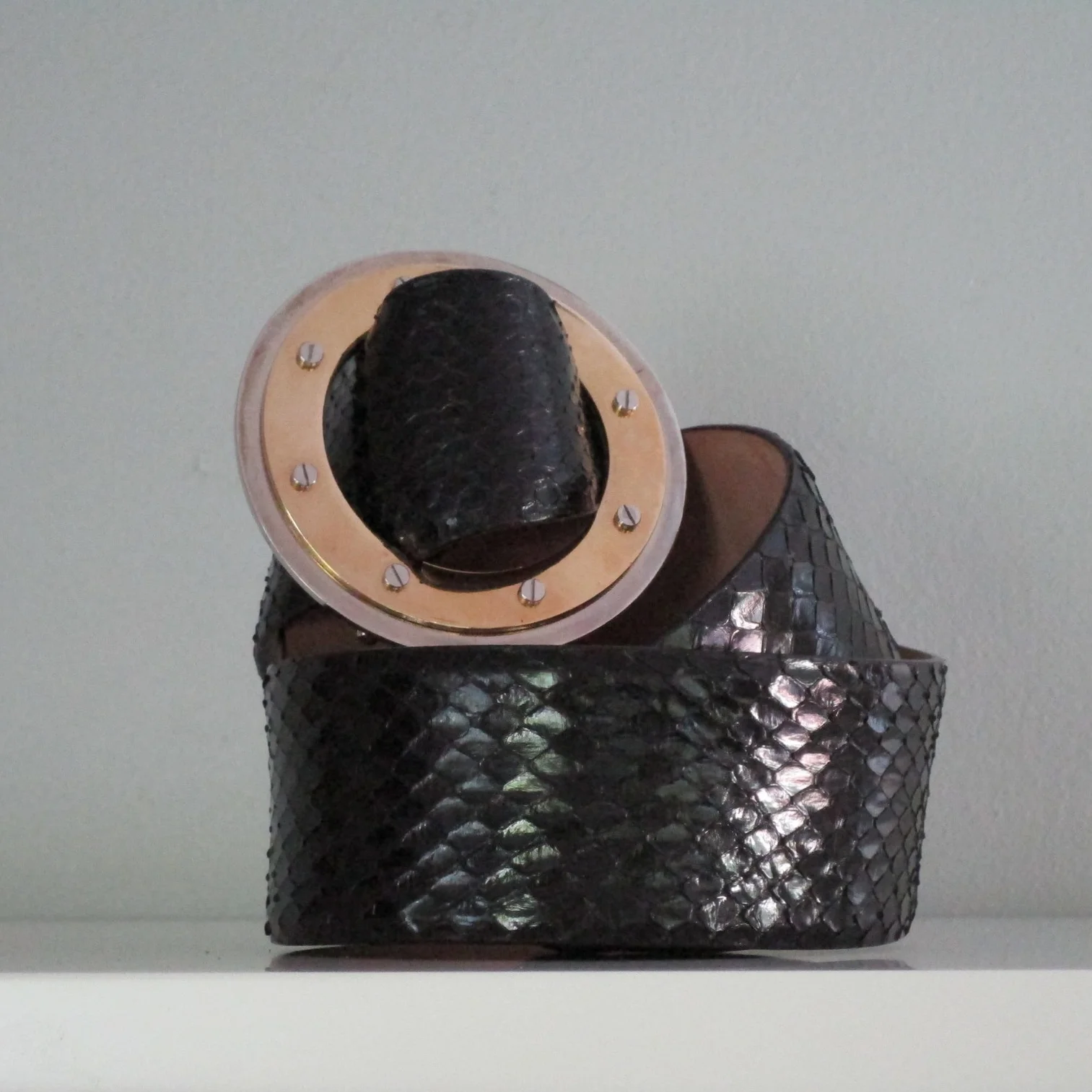 SOLD-Dolce & Gabanna Black Snake Belt  