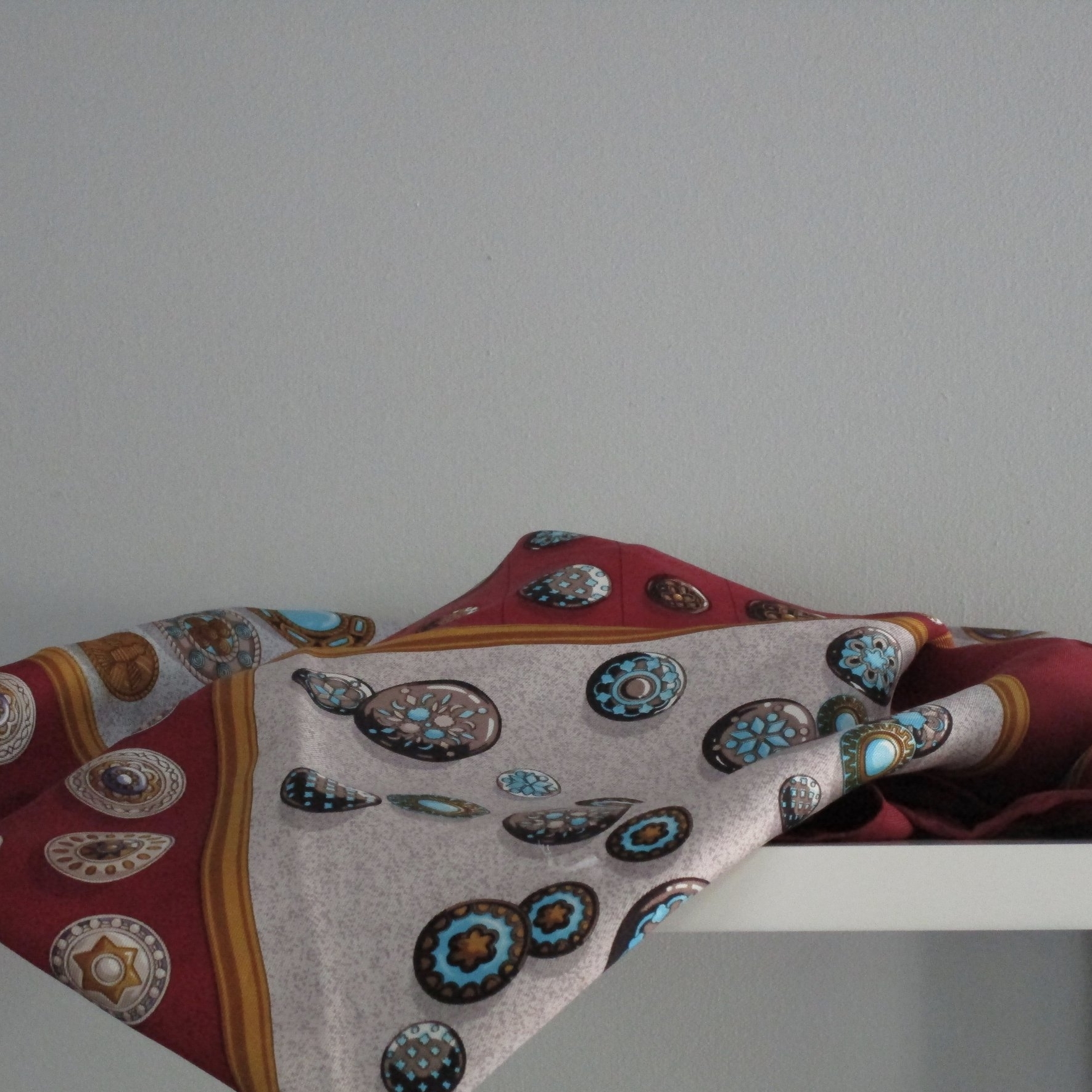Kieselstein Cord Rare Button Silk Scarf