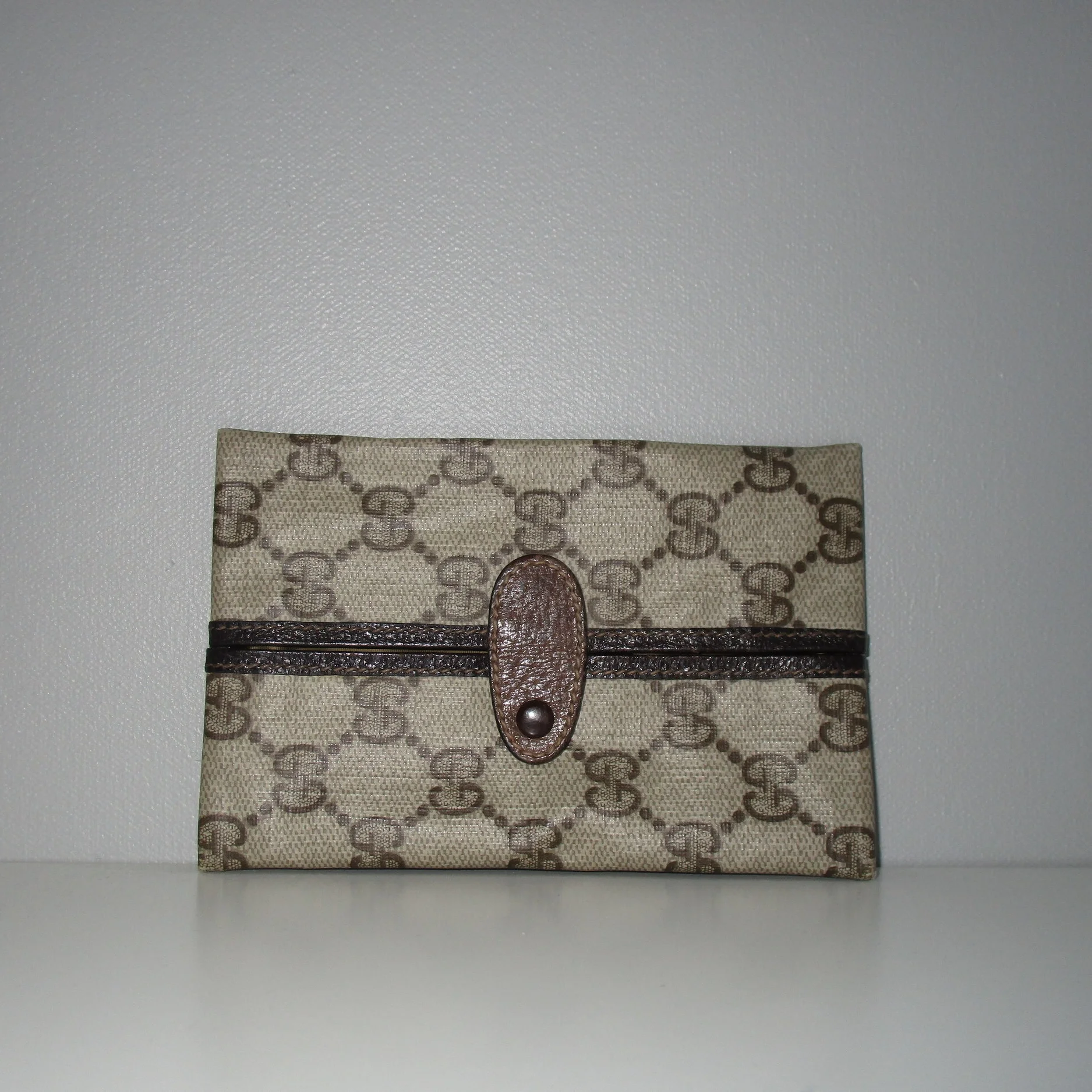 SOLD-Rare Vintage Gucci Monogram Tissue Holder