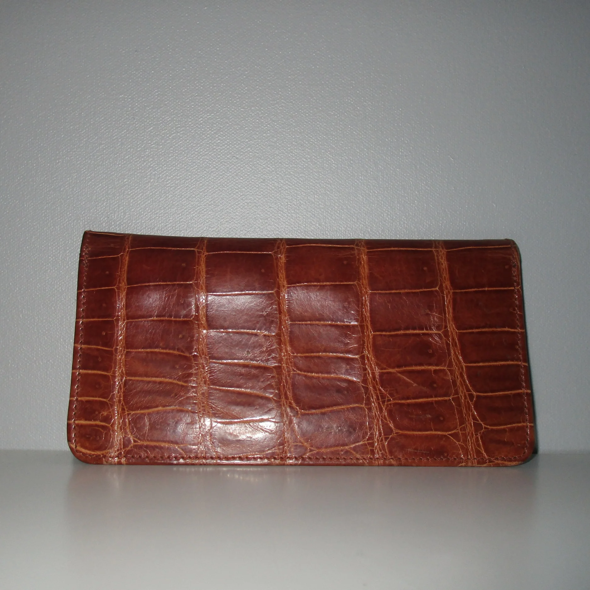 SOLD-Alligator Wallet - Saddle Brown