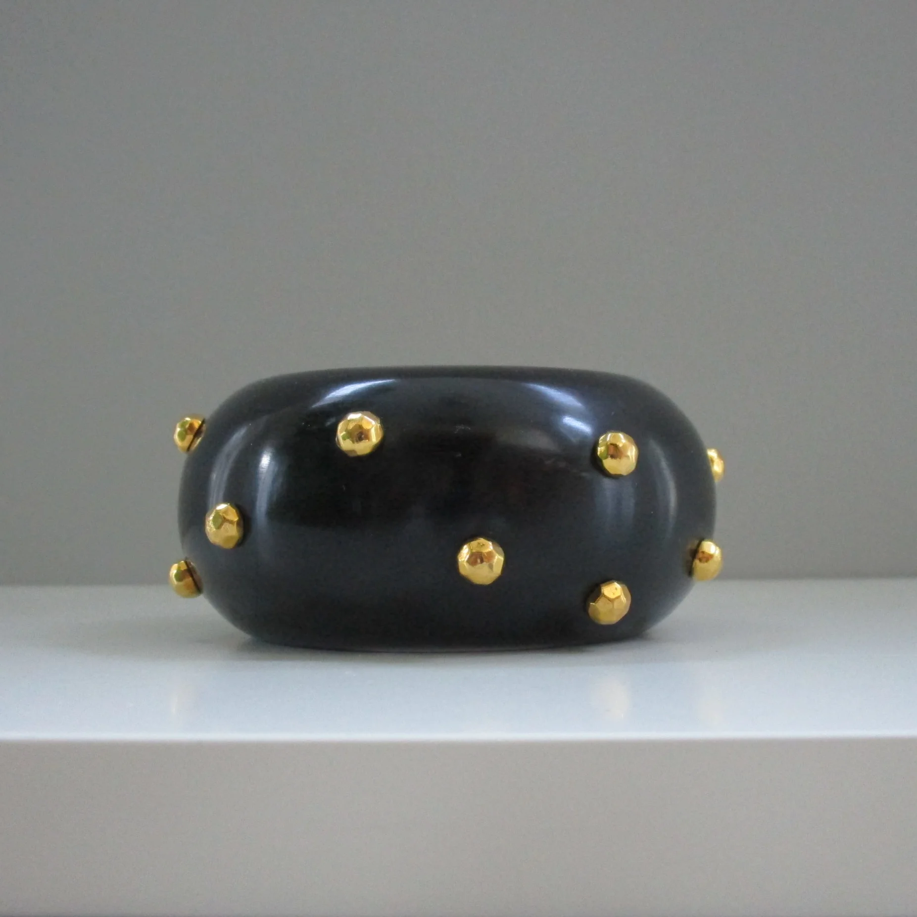 Alexis Bittar Wood w/ Goldtone Studs Bangle