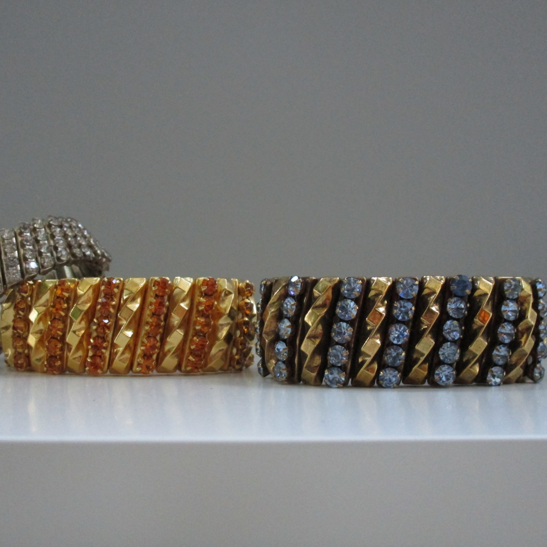 Prototype KJL Austrian Crystals Hinged Bracelets