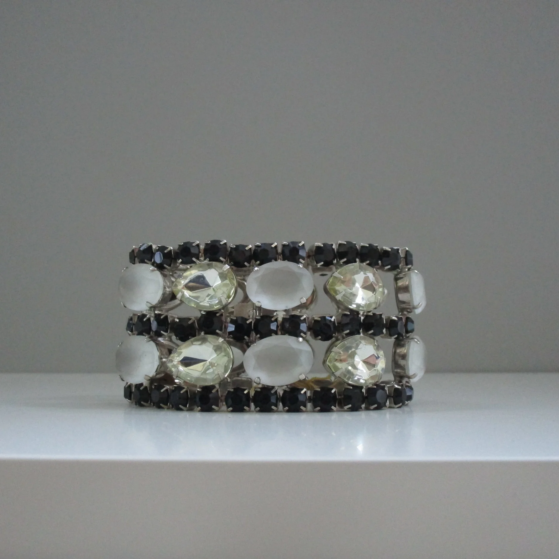 SOLD-Prototype KJL Austrian Crystals and Ice Crystals w/ Box Tab Closure