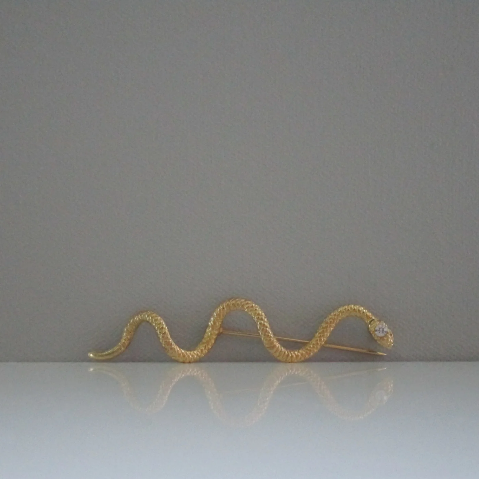 SOLD-Reptile Faux Gold & Rhinestone 