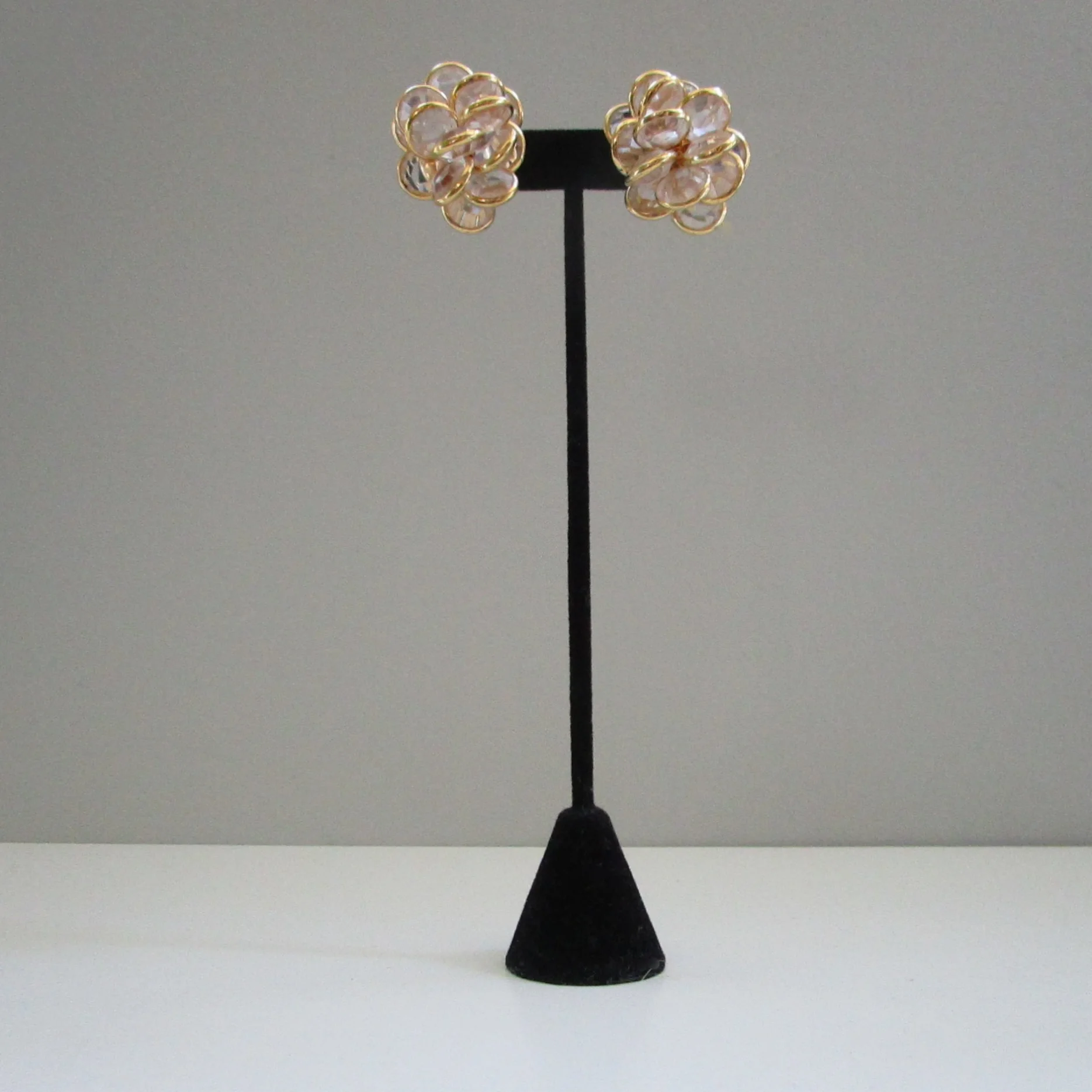 SOLD-Faux Gold Crystal Clip On