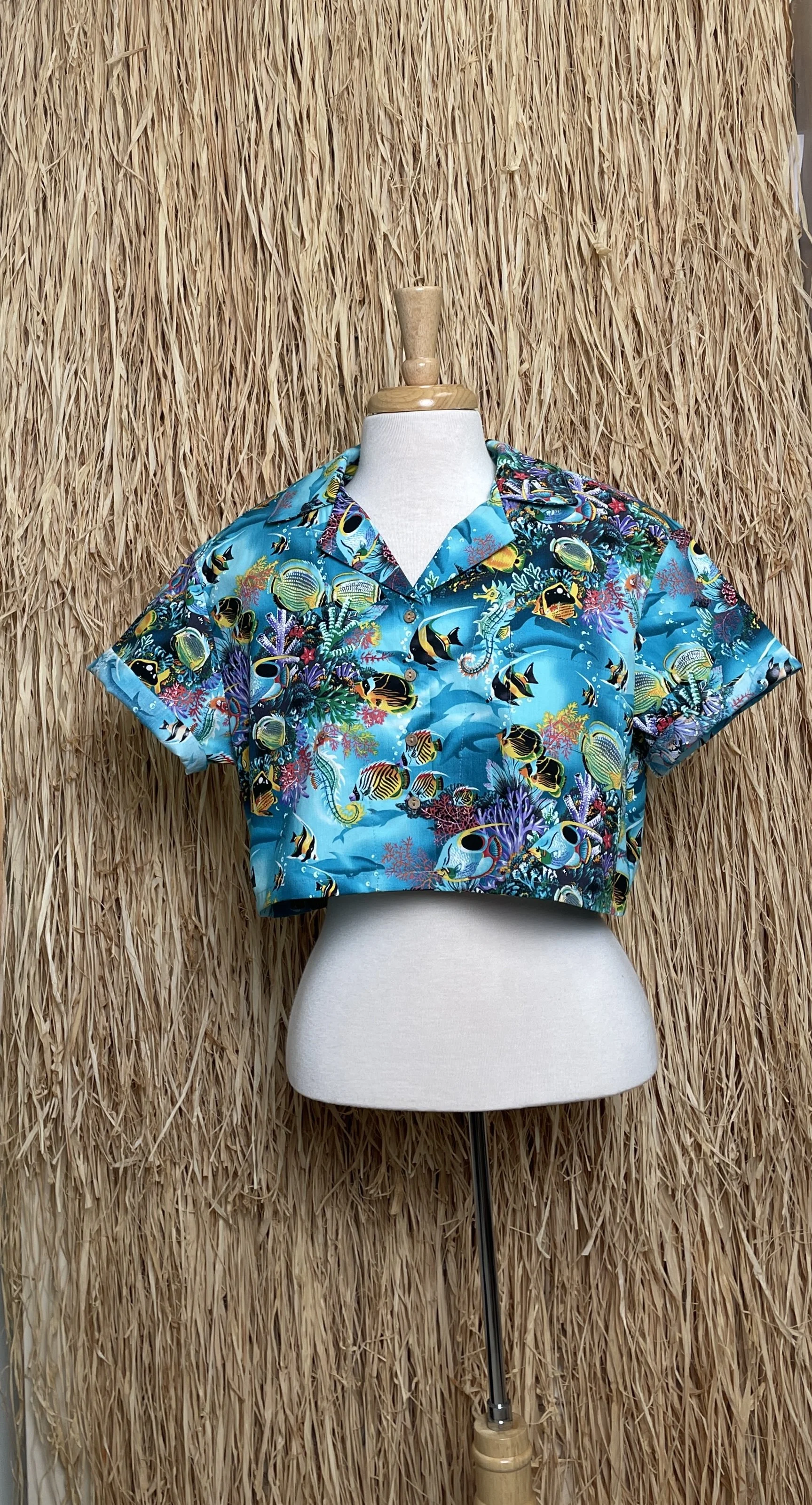 Fish Frenzy Cropped Shirt