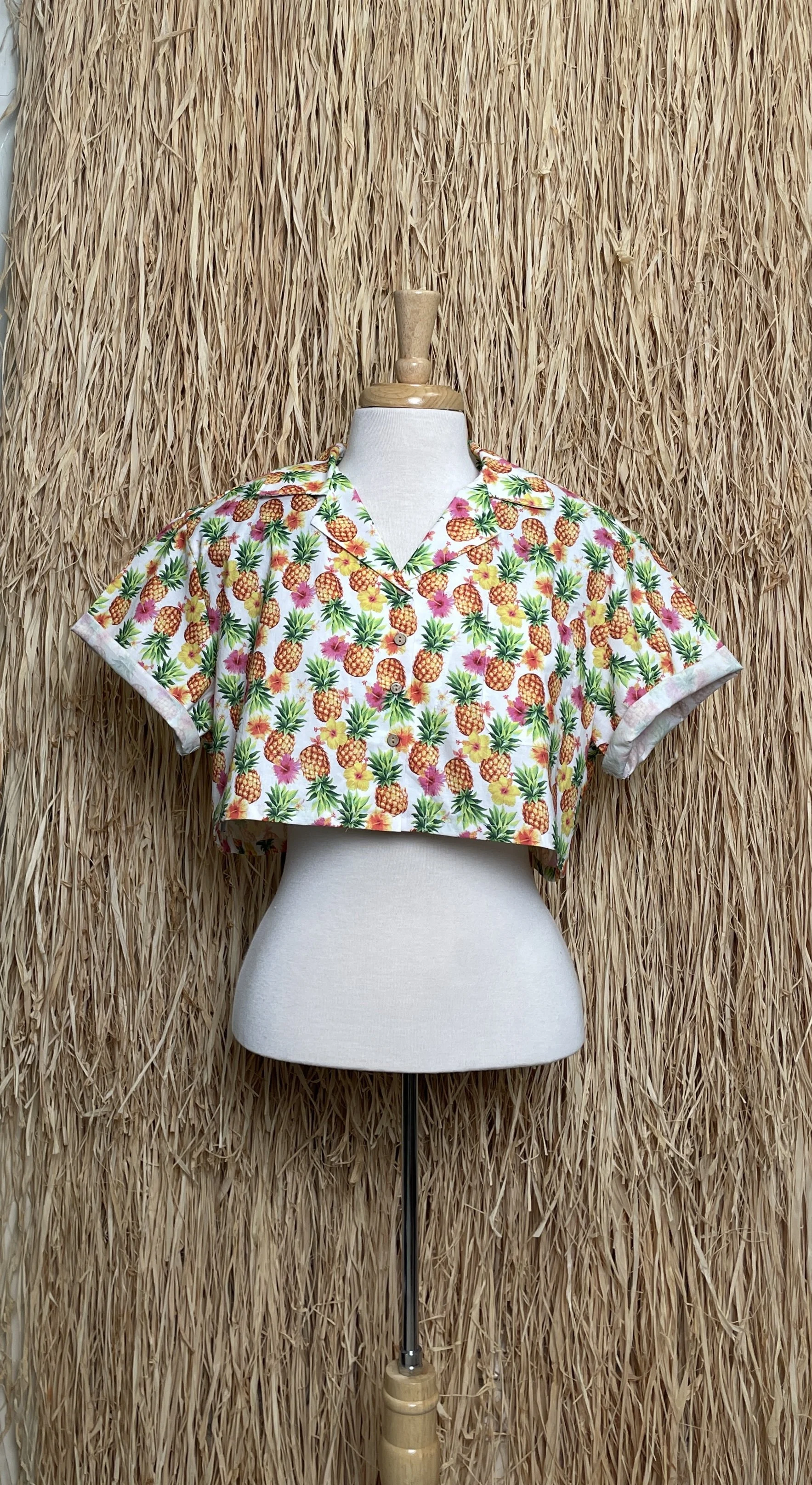 Pineapple Party Cropped Shirt