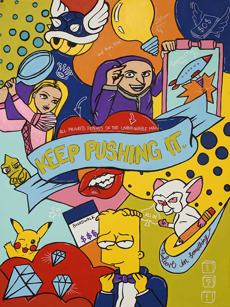 Pop art Toronto Artist_Jasmin_KEEP_PUSHING_IT_30x40 web.jpg