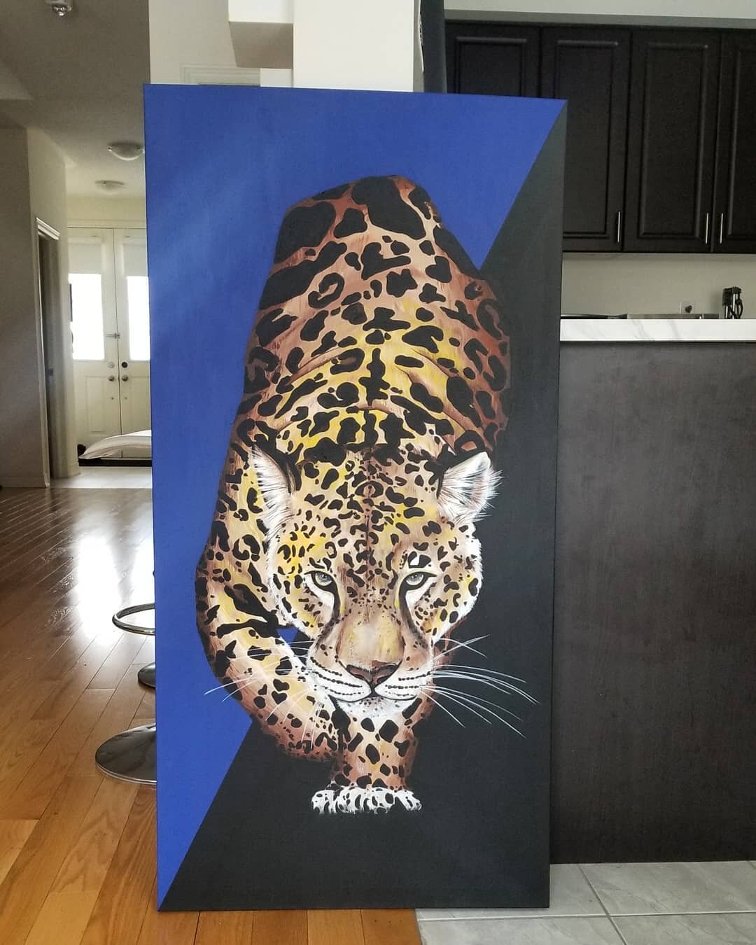 'The Hunt' - 30x40&quot; 🐆 acrylic on canvas. I repurposed an old artwork that I had been stuck on for a year. And when I decided to make this piece, it came together in a few days. I think there's something to be said about that lag vs. momentum re