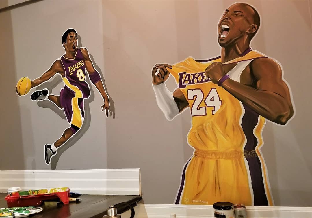 Final reveal of these hand painted #kobe murals I created a month back 🎨🏀 #muralartist #mambamentality 

Have a project in mind? Shoot me an email