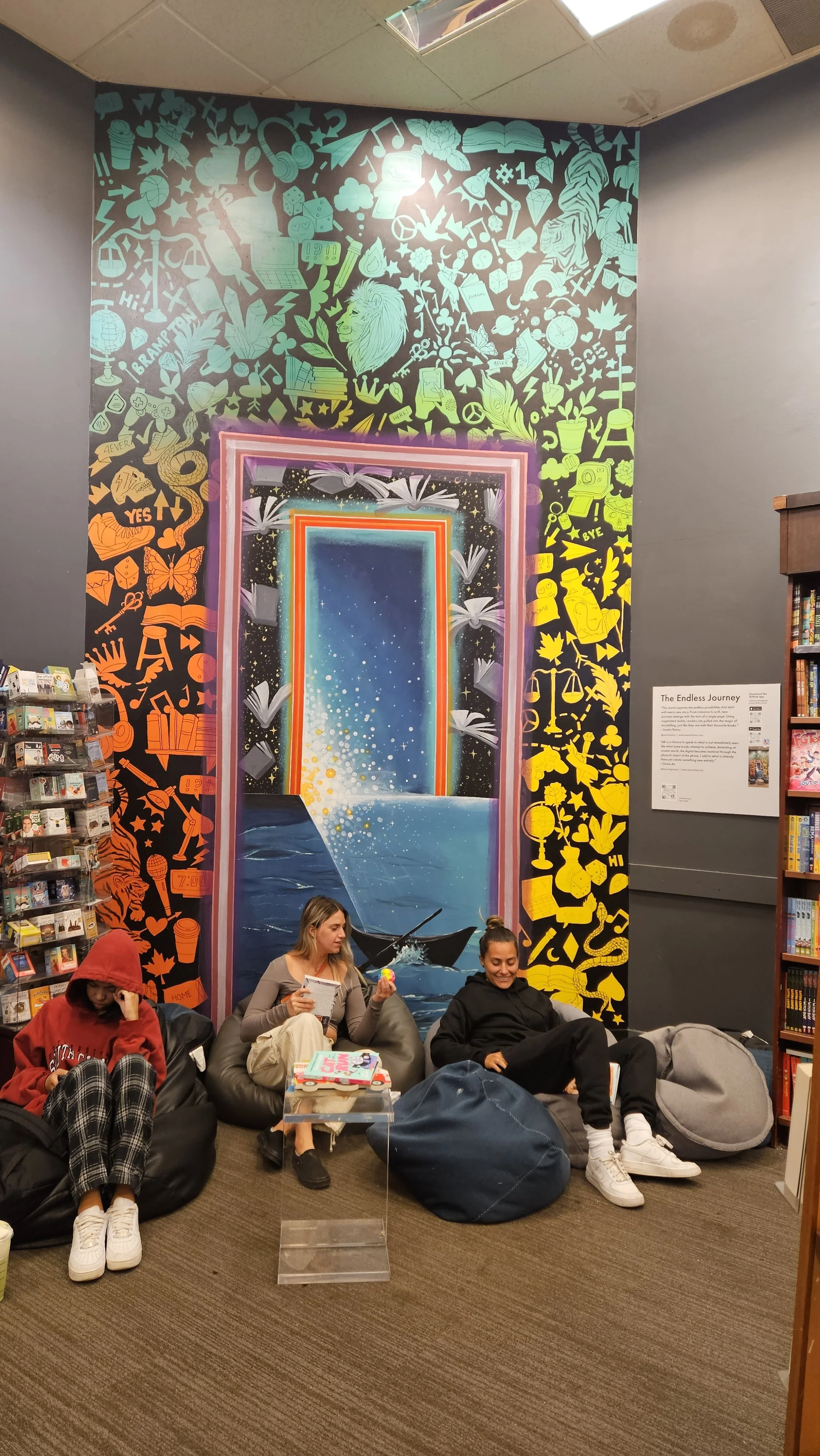 Indigo Book store mural by Jasmin pannu art studio inc. brampton retail mural