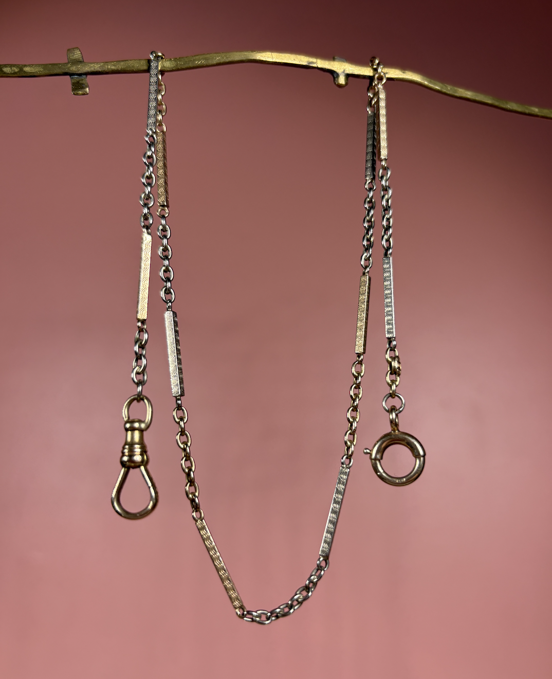 Antique Art Deco Engraved Gold Watch Chain 2.png