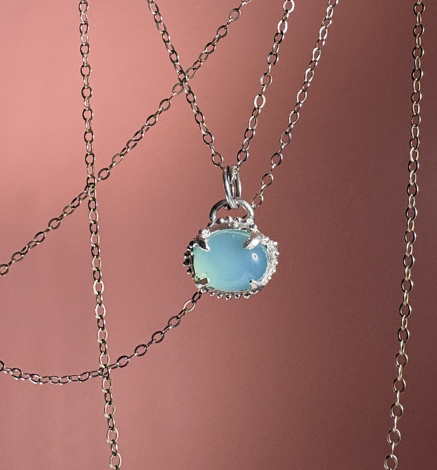 Studio Avdel Sasha Dubodel Quatrefoil Blue Chalcedony Silver Pendant 2.png