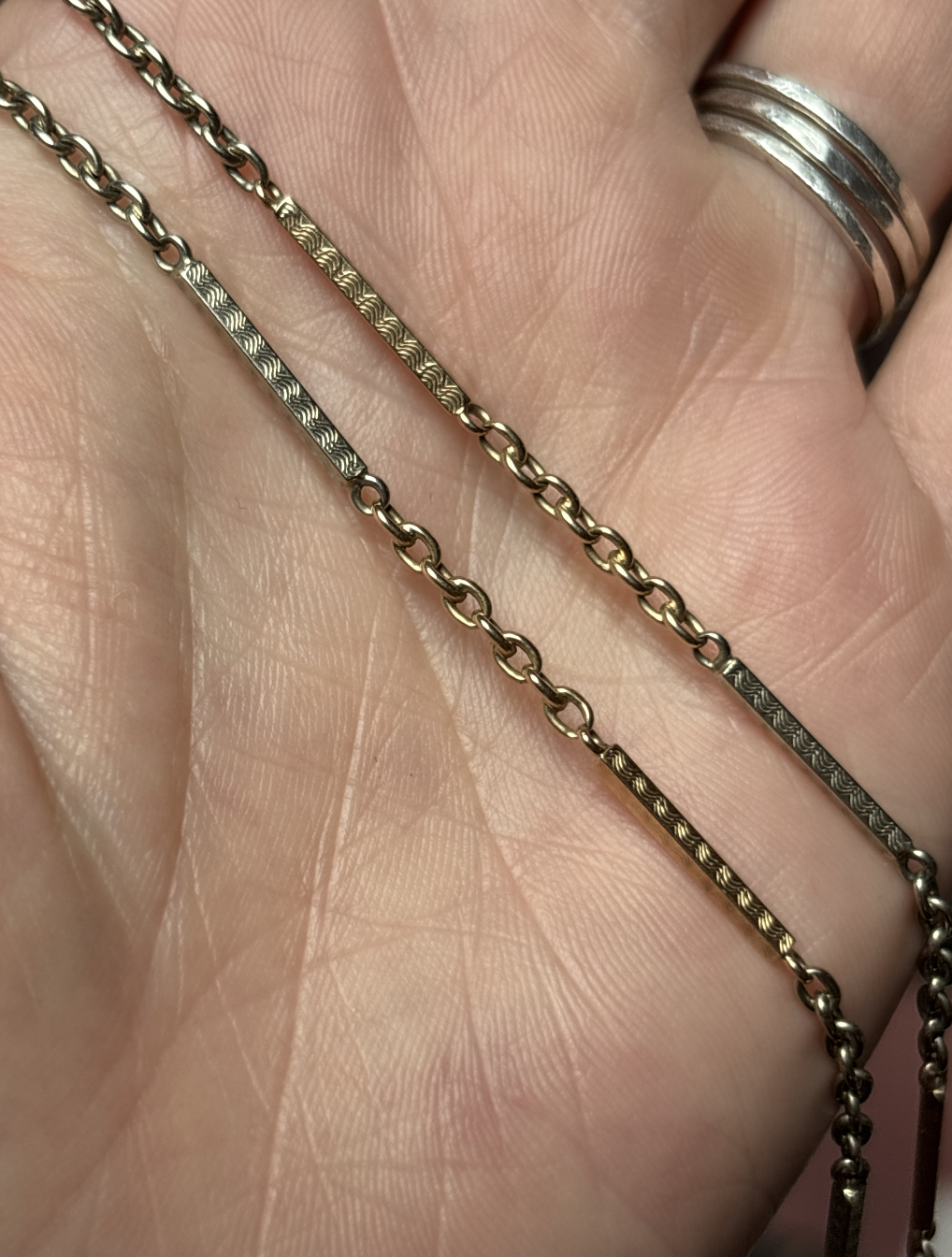 Antique Art Deco Engraved Gold Watch Chain 5.png