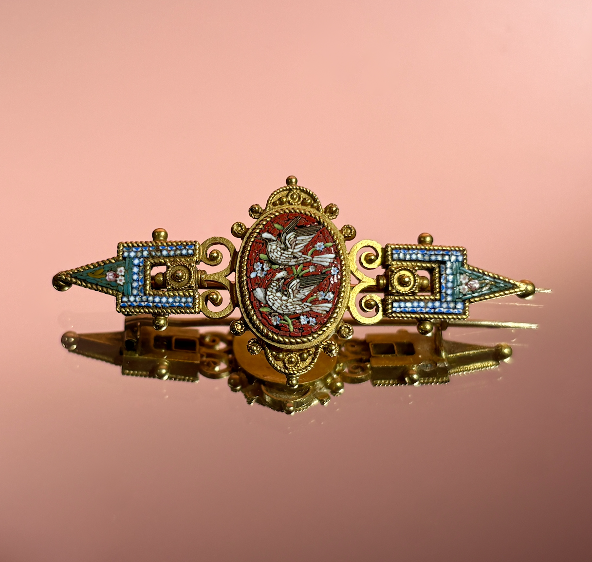 Studio Avdel Antique Victorian Micro Mosaic Etruscan Revival Brooch 1.png